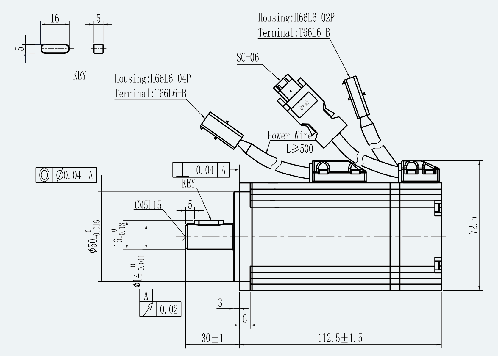 Mechanical View 1 for ES-SM-A01-060S-T0P64NM-200W-002
