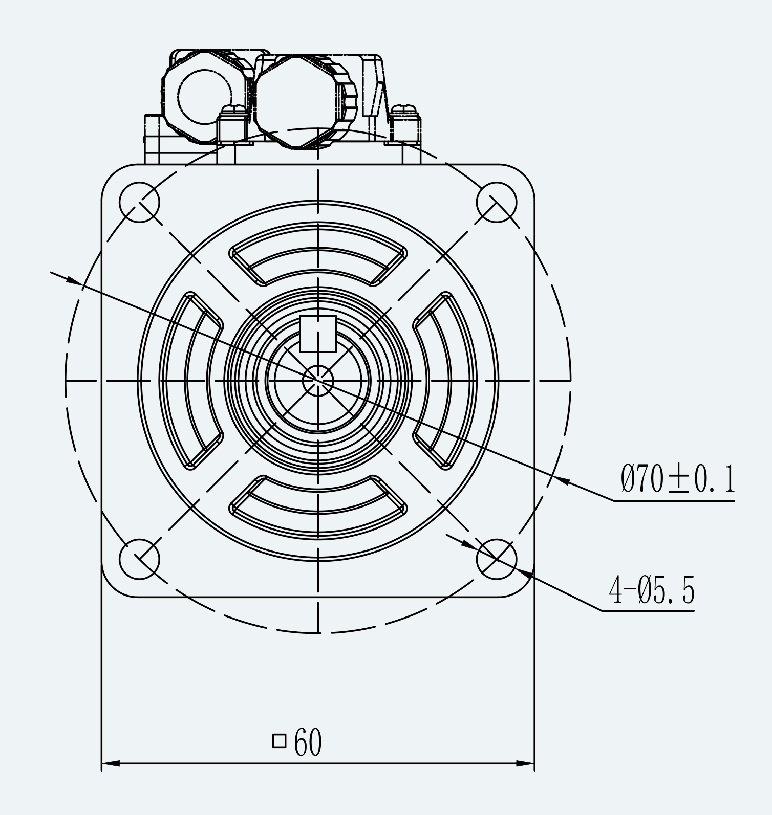 Mechanical View 2 for ES-SM-A03-060D-T0P64NM-200W-001