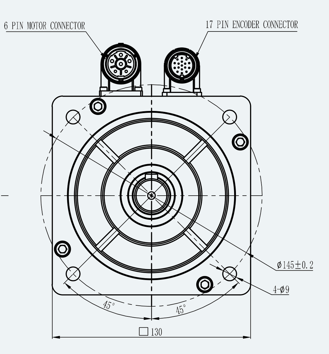 Mechanical View 2 for ES-SM-A01-130D-T4P78NM-1000W-001