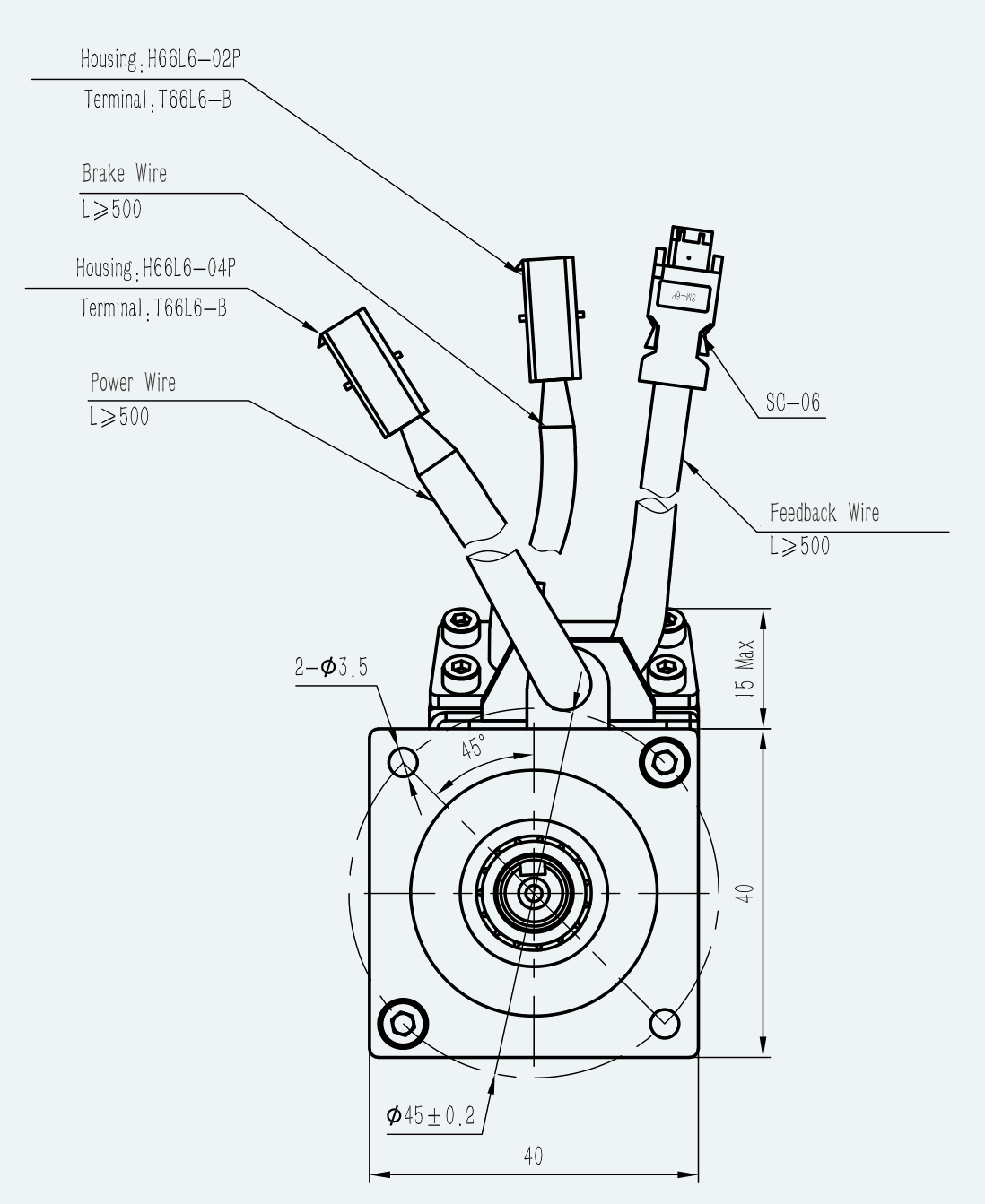 Mechanical View 2 for ES-SM-A01-040S-T0P32NM-100W-004