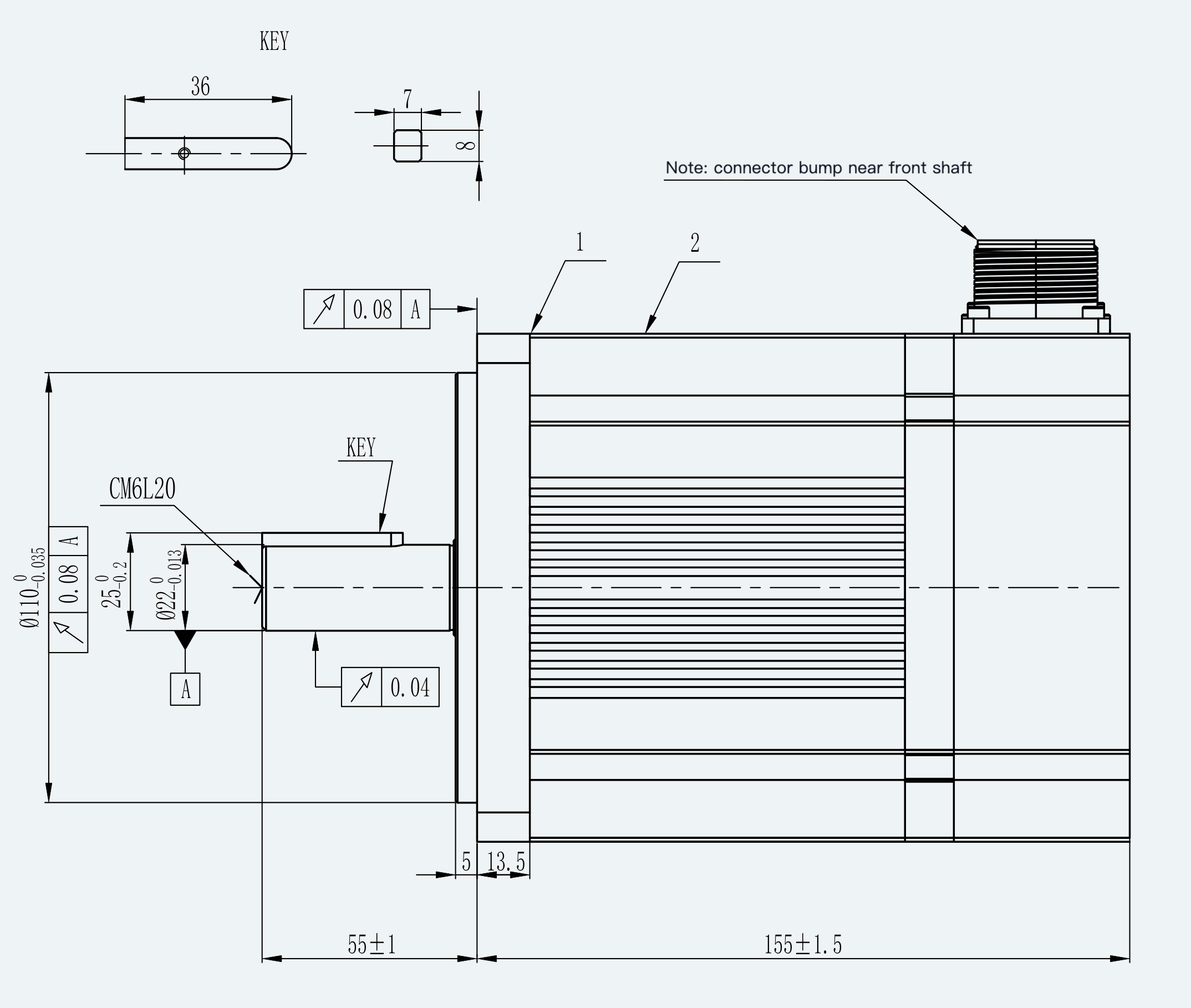 Mechanical View 1 for ES-SM-A03-130G-T5P39NM-850W-002
