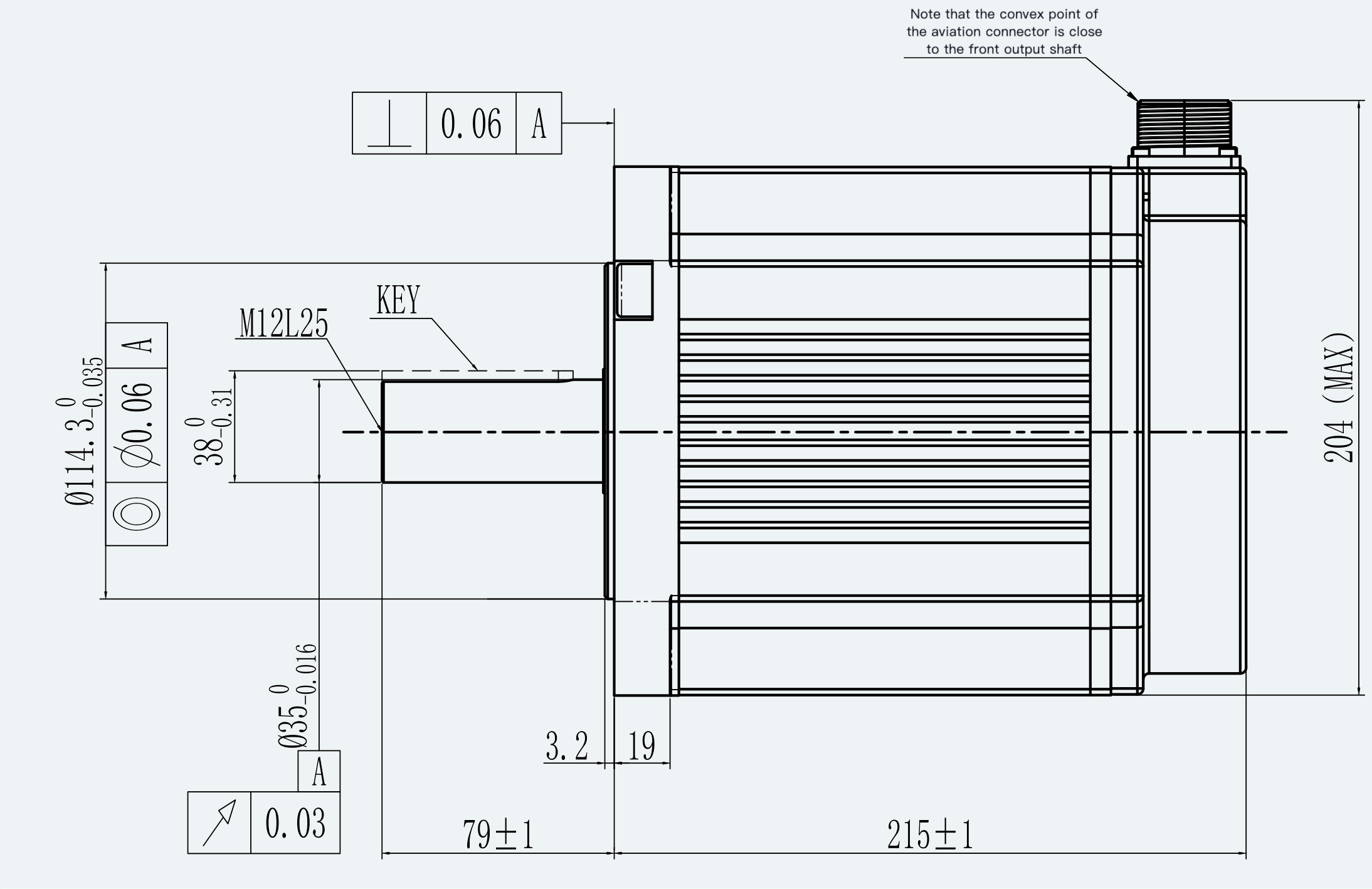 Mechanical View 2 for ES-SM-A03-180G-T19P1NM-3000W-002