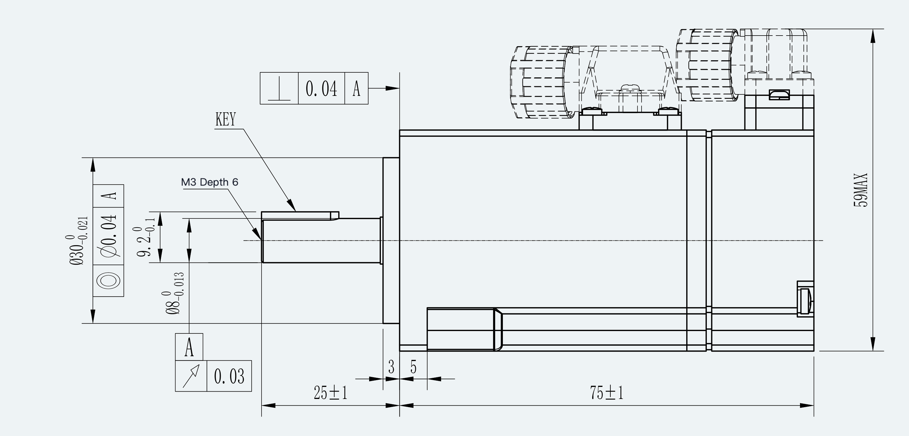 Mechanical View 2 for ES-SM-A03-040-T0P32NM-100W-001