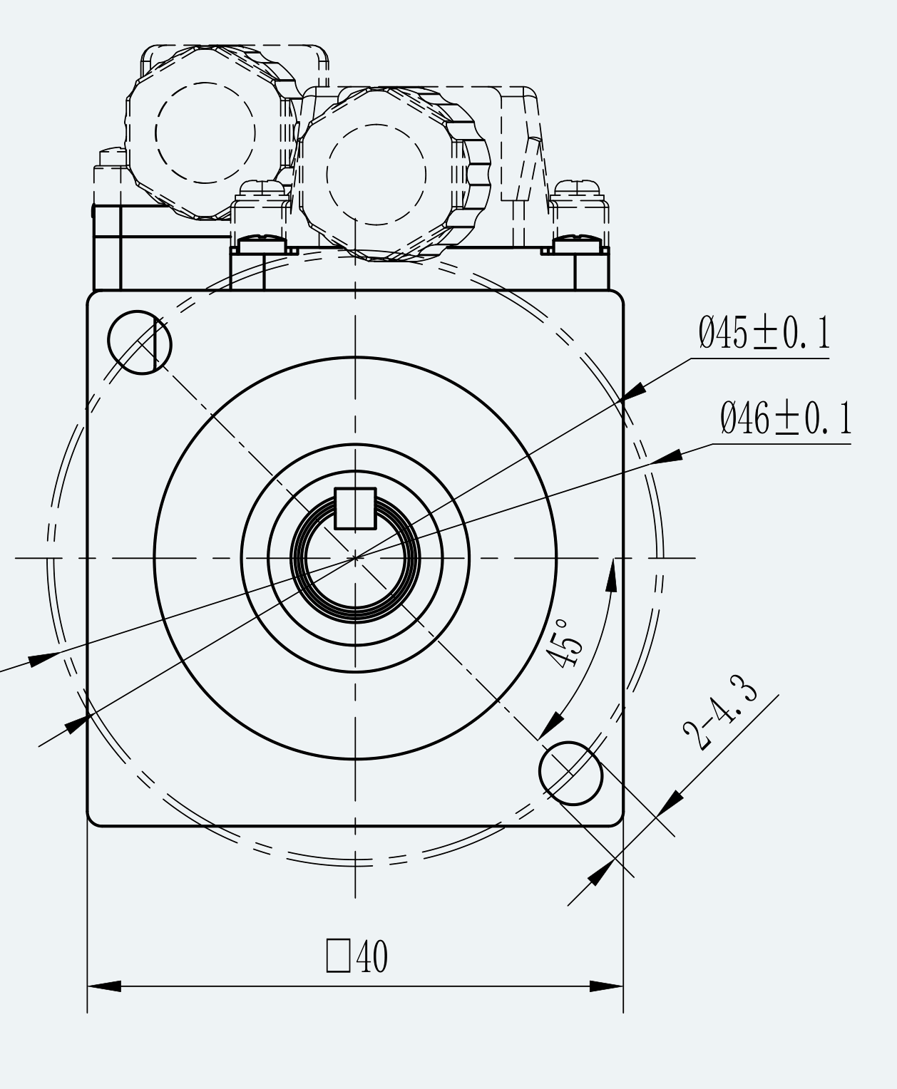 Mechanical View 3 for ES-SM-A03-040-T0P32NM-100W-001