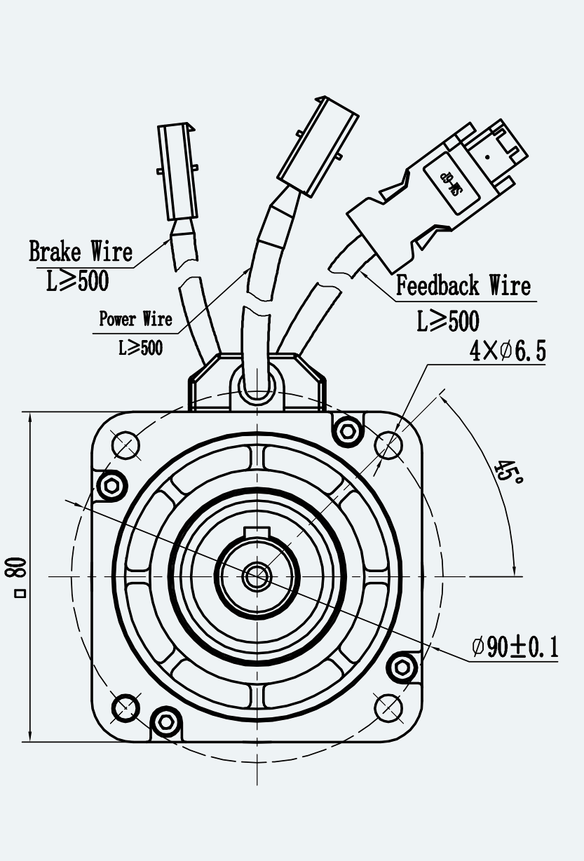 Mechanical View 2 for ES-SM-A01-080S-T2P39NM-750W-006
