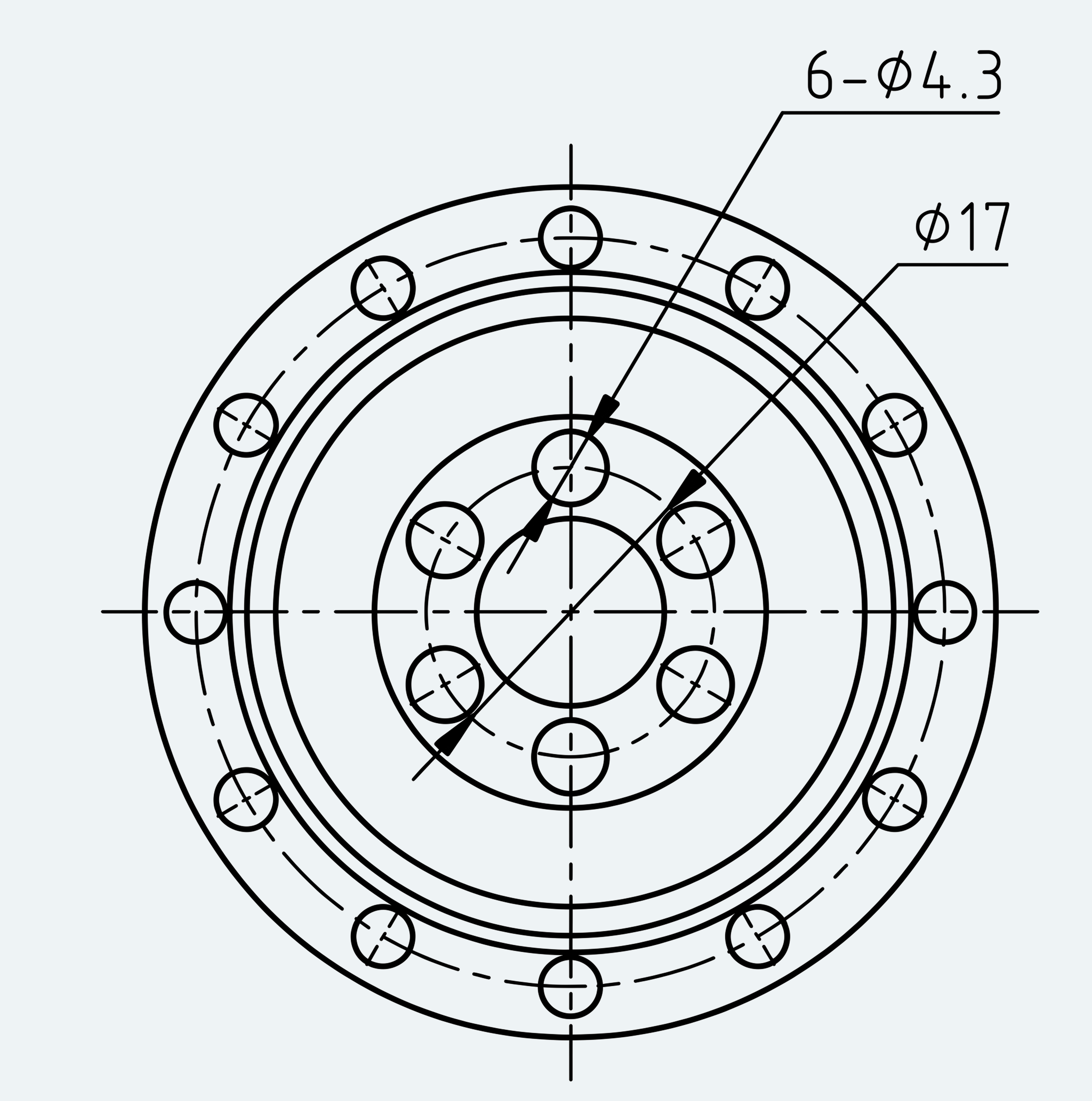 Mechanical View 3 for High-Torque Cup Component Set, Size 14