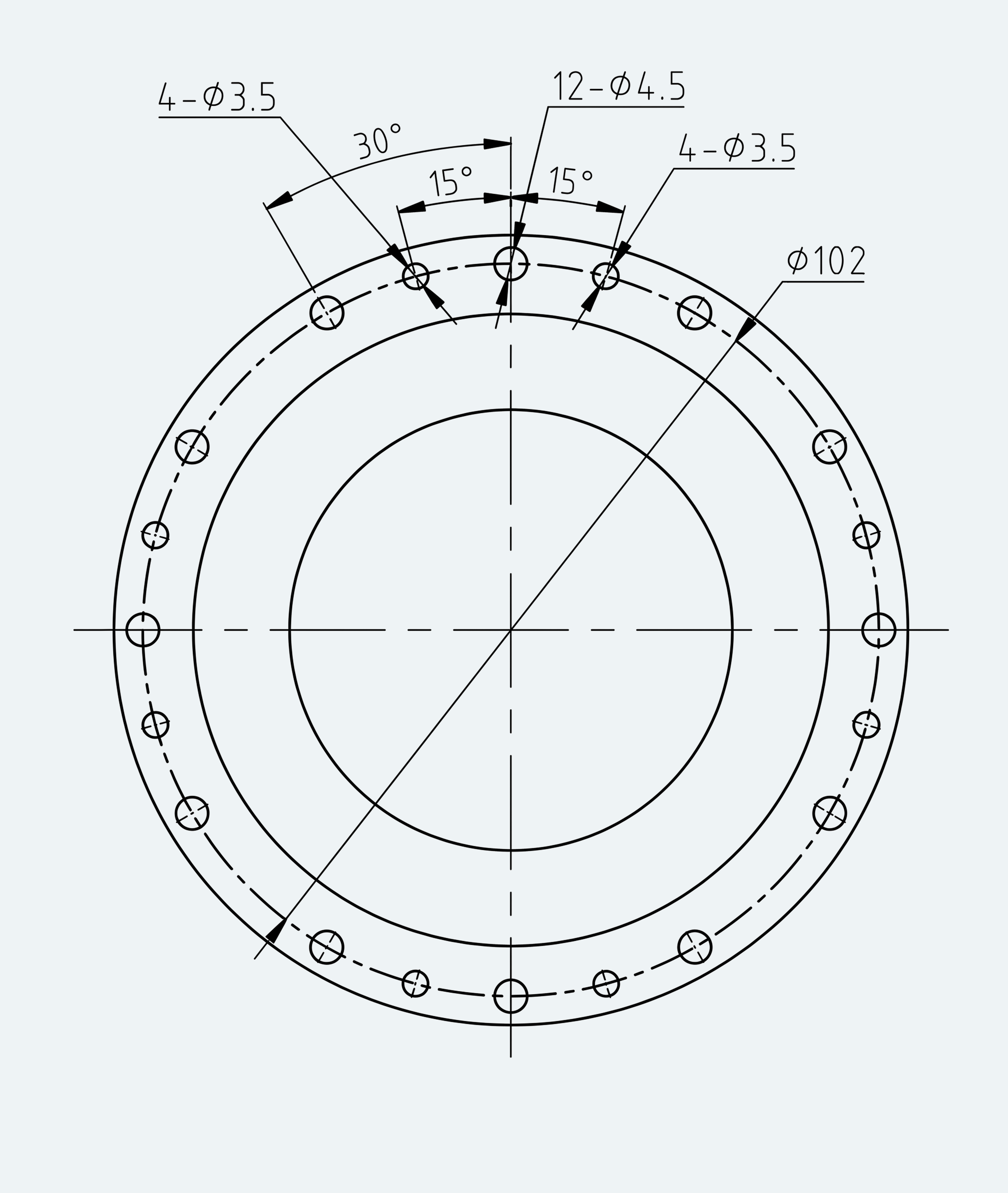 Mechanical View 1 for High-Torque Hat Component Set, Size 25