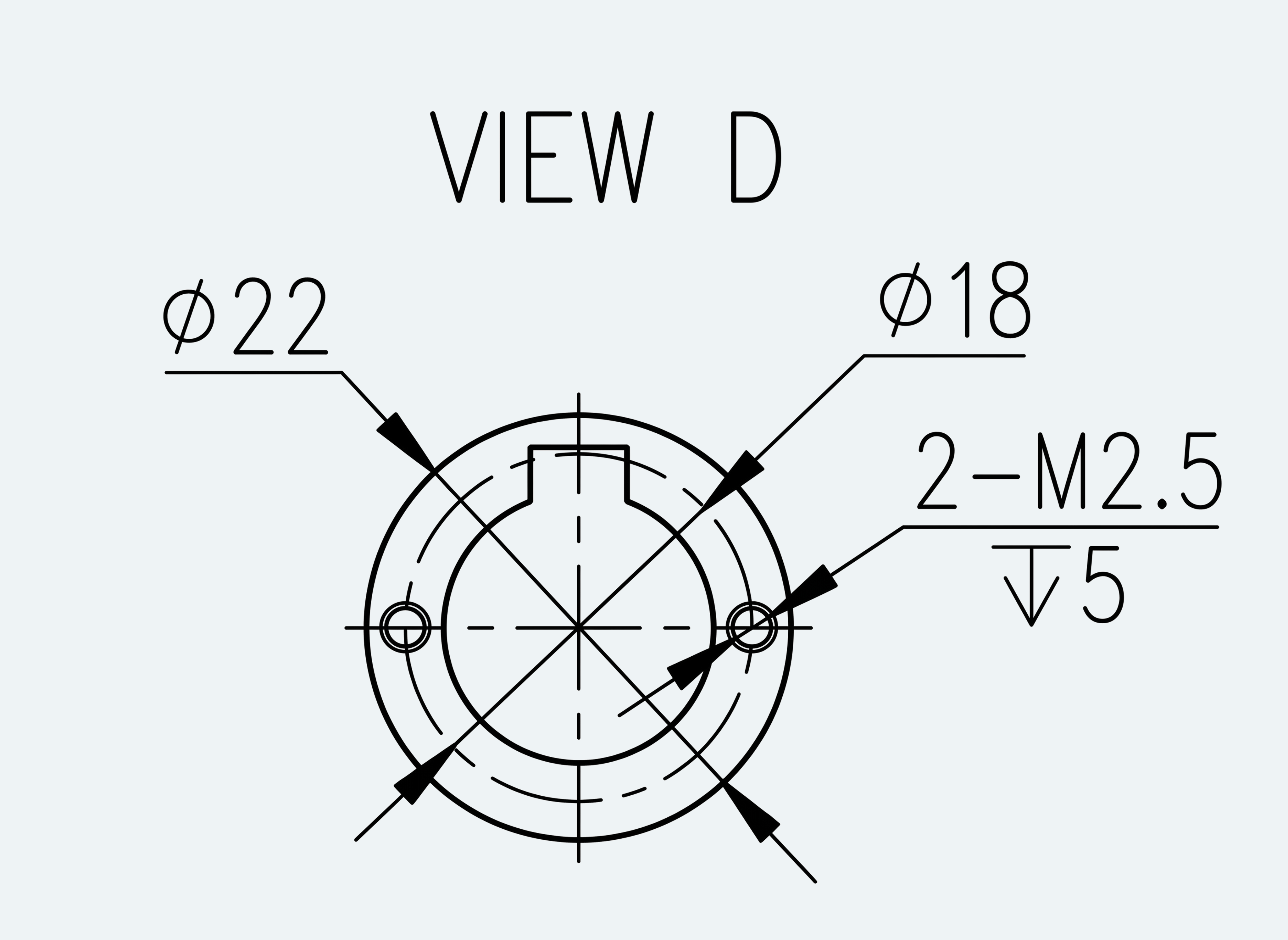 Mechanical View 4 for High-Torque Hat Component Set, Size 25
