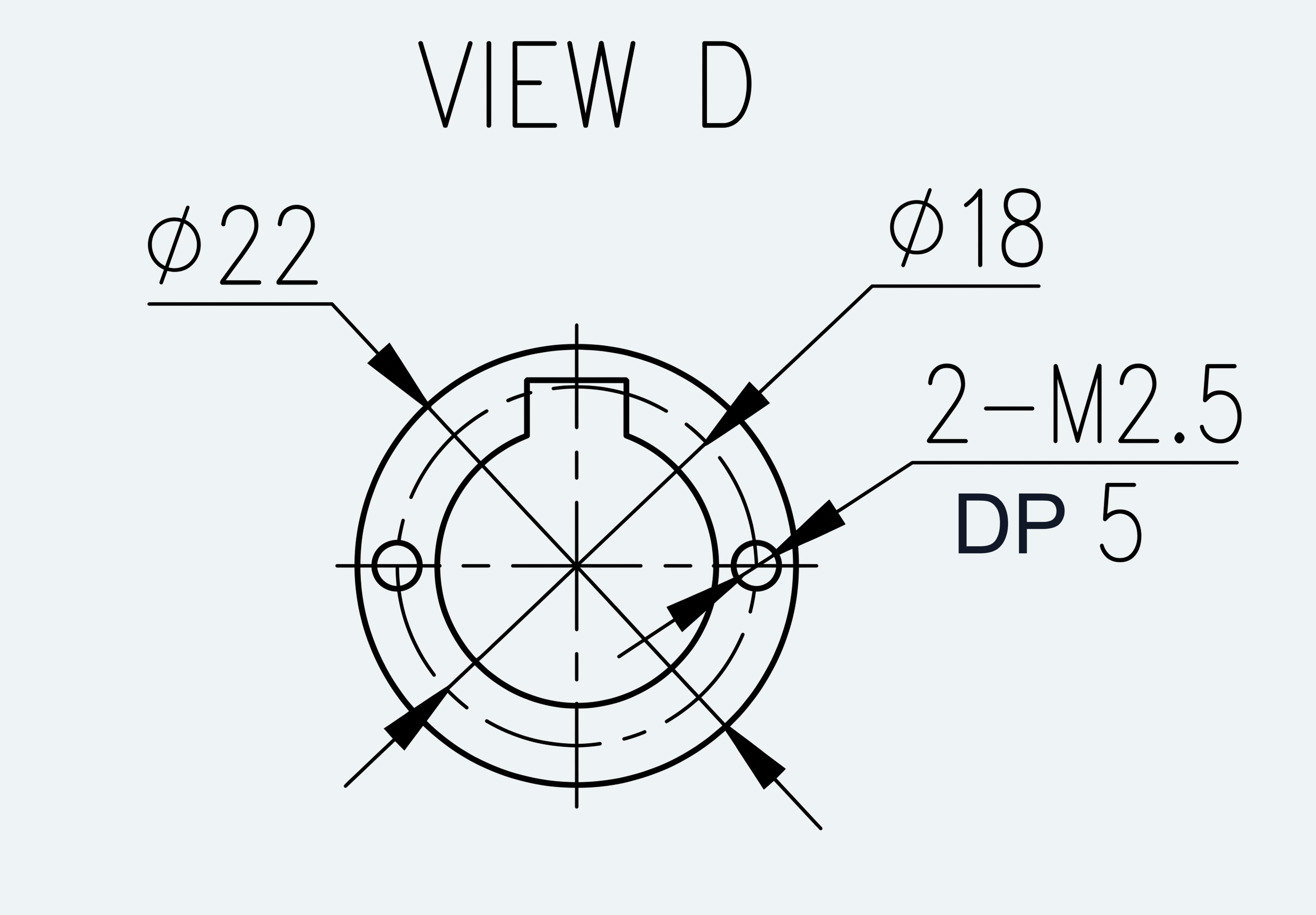 Mechanical View 4 for High-Torque Cup Component Set, Size 25