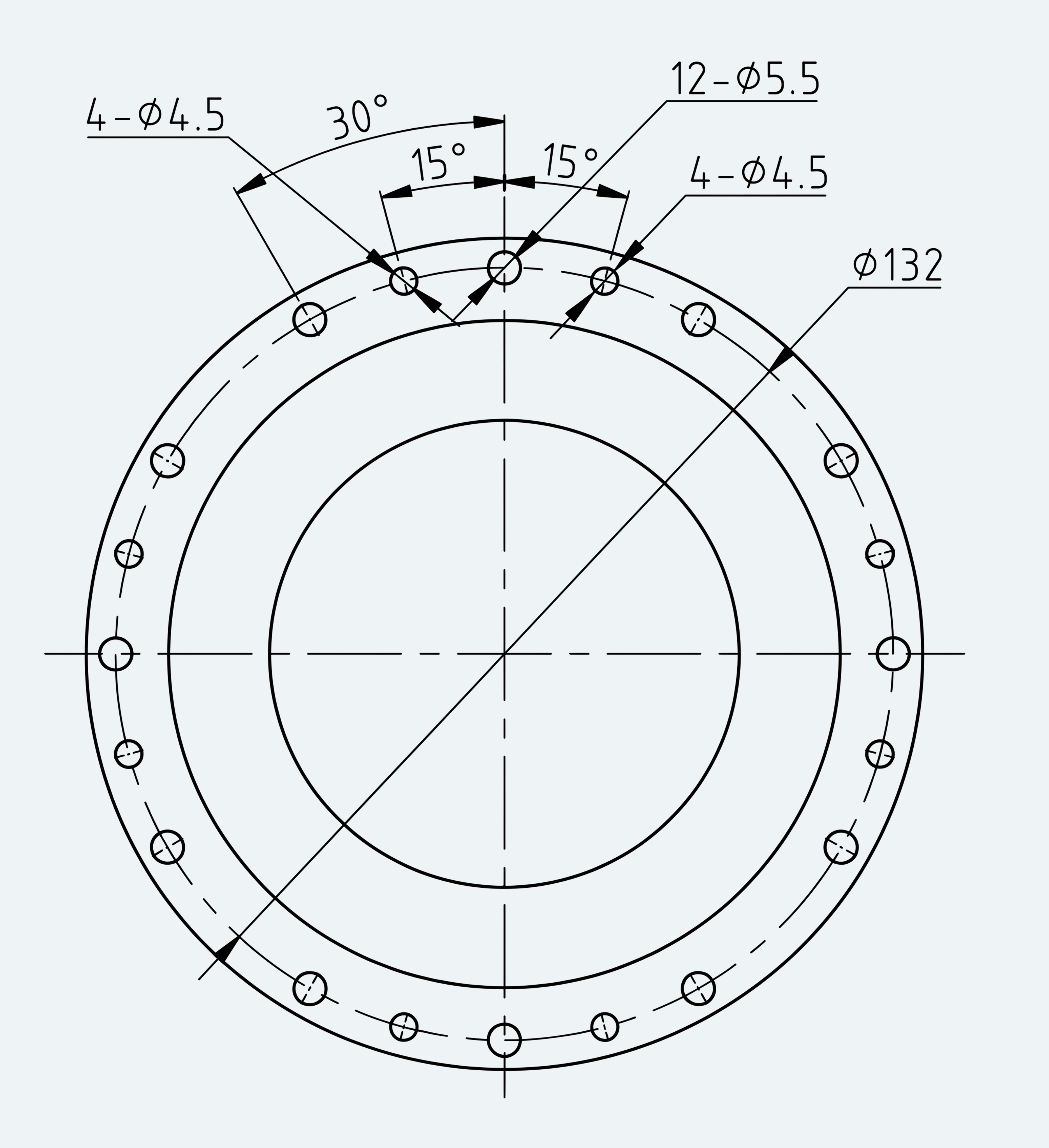 Mechanical View 2 for High-Torque Hat Component Set, Size 32