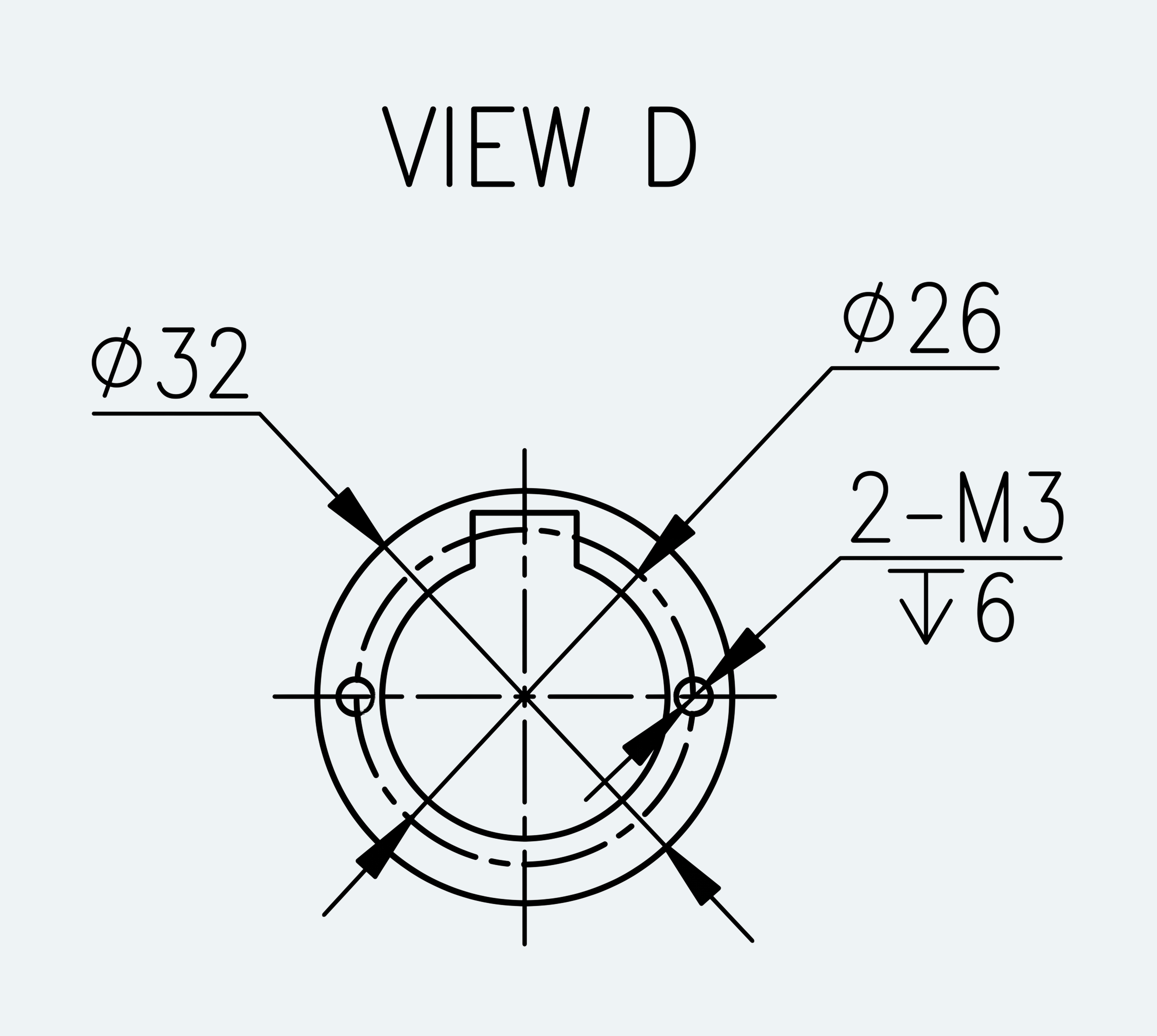 Mechanical View 4 for High-Torque Hat Component Set, Size 32