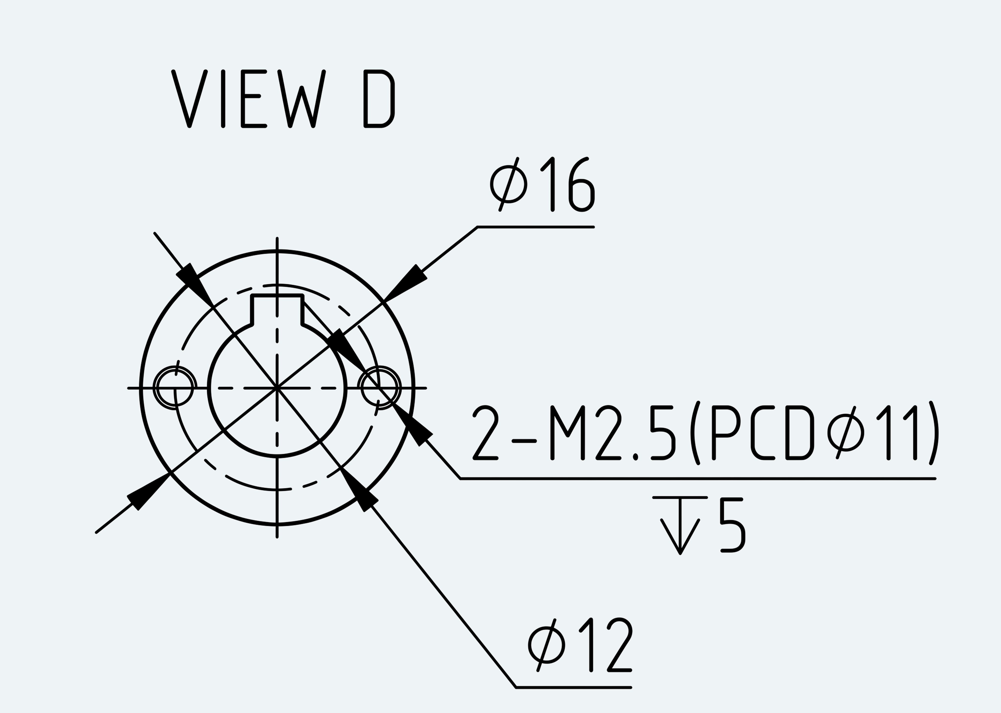 Mechanical View 4 for High-Torque Hat Component Set, Size 17