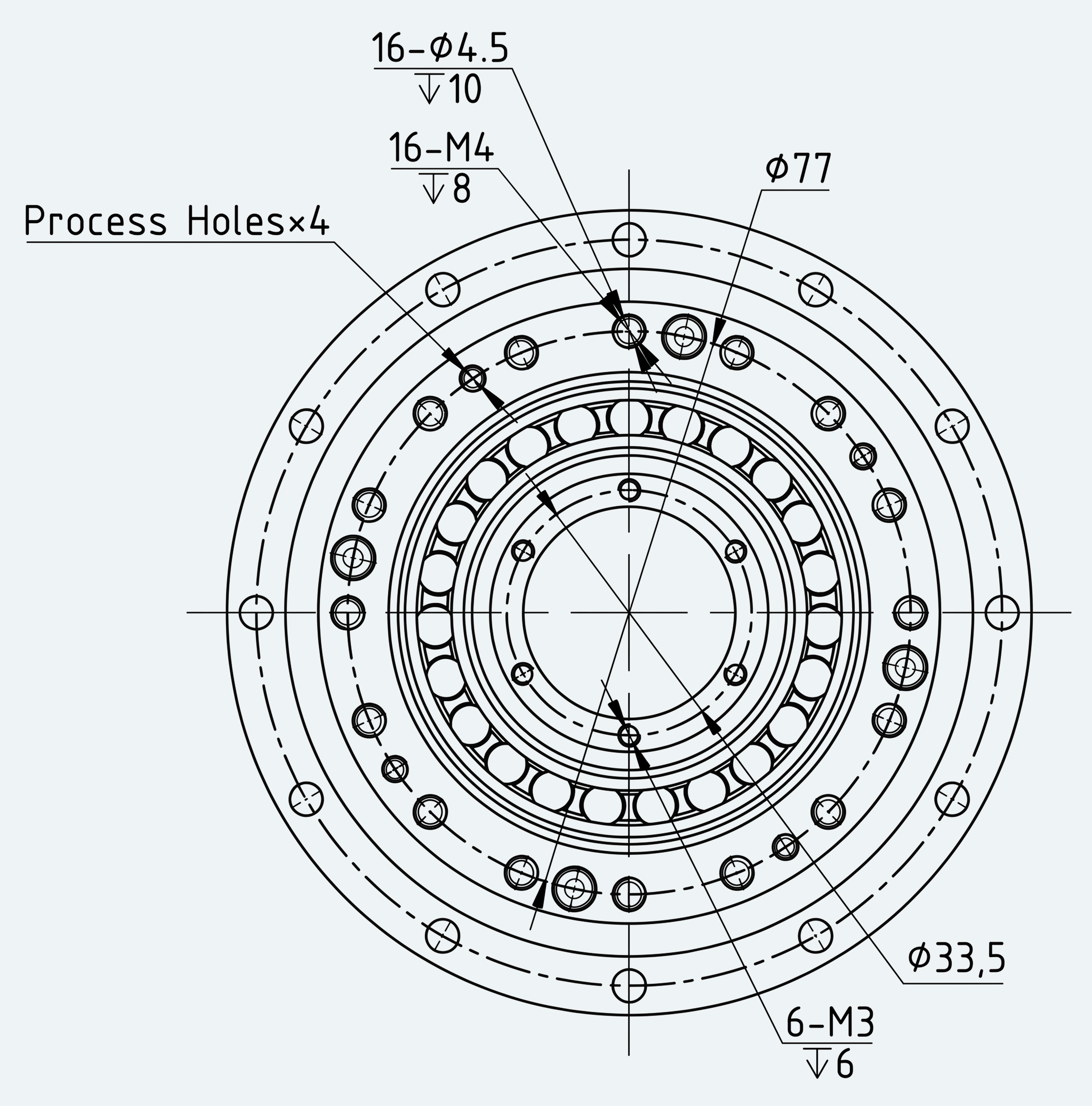 Mechanical View 2 for Simple High-Torque Hollow Shaft Gear Unit, Size 25