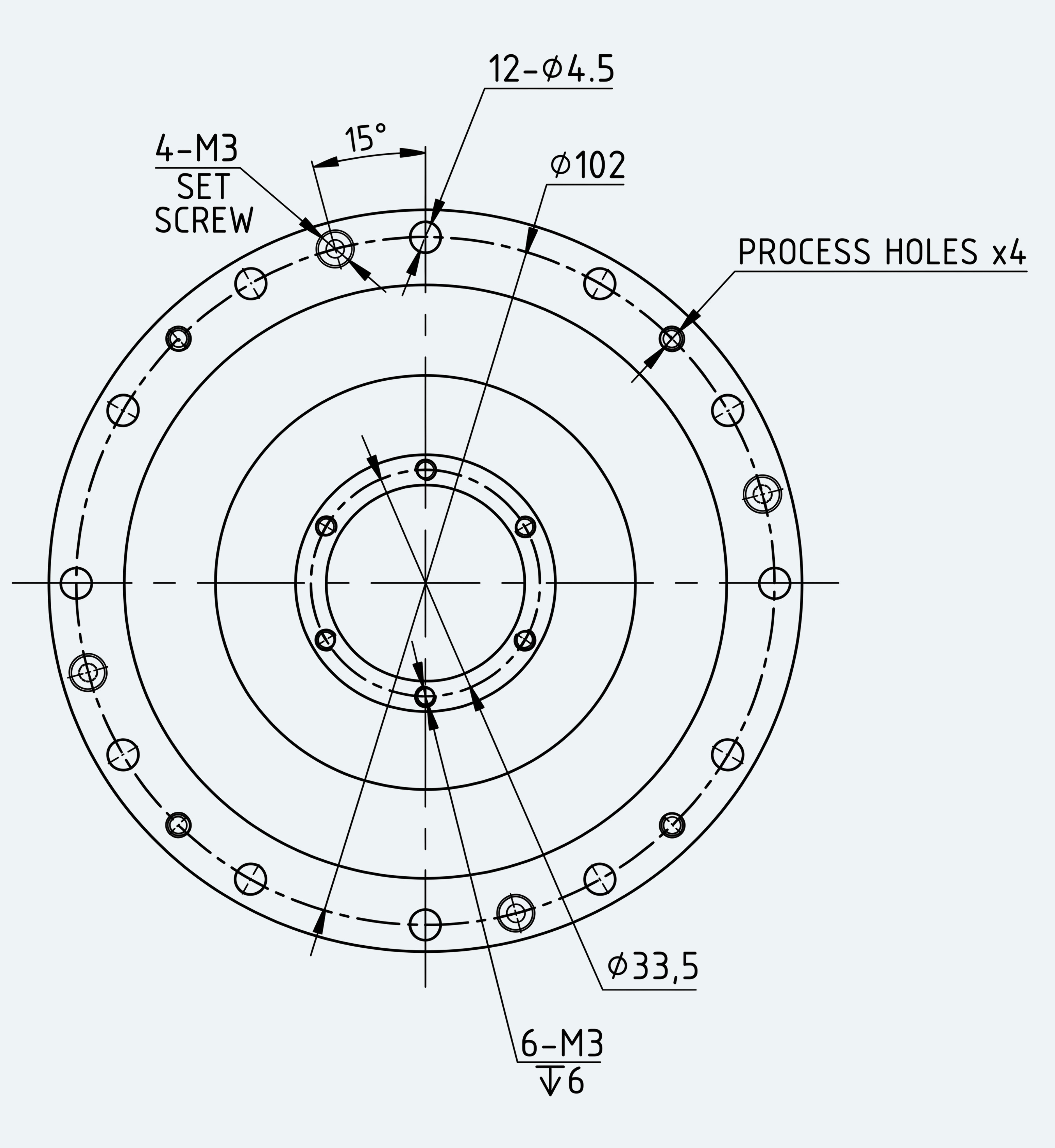 Mechanical View 3 for Simple High-Torque Hollow Shaft Gear Unit, Size 25