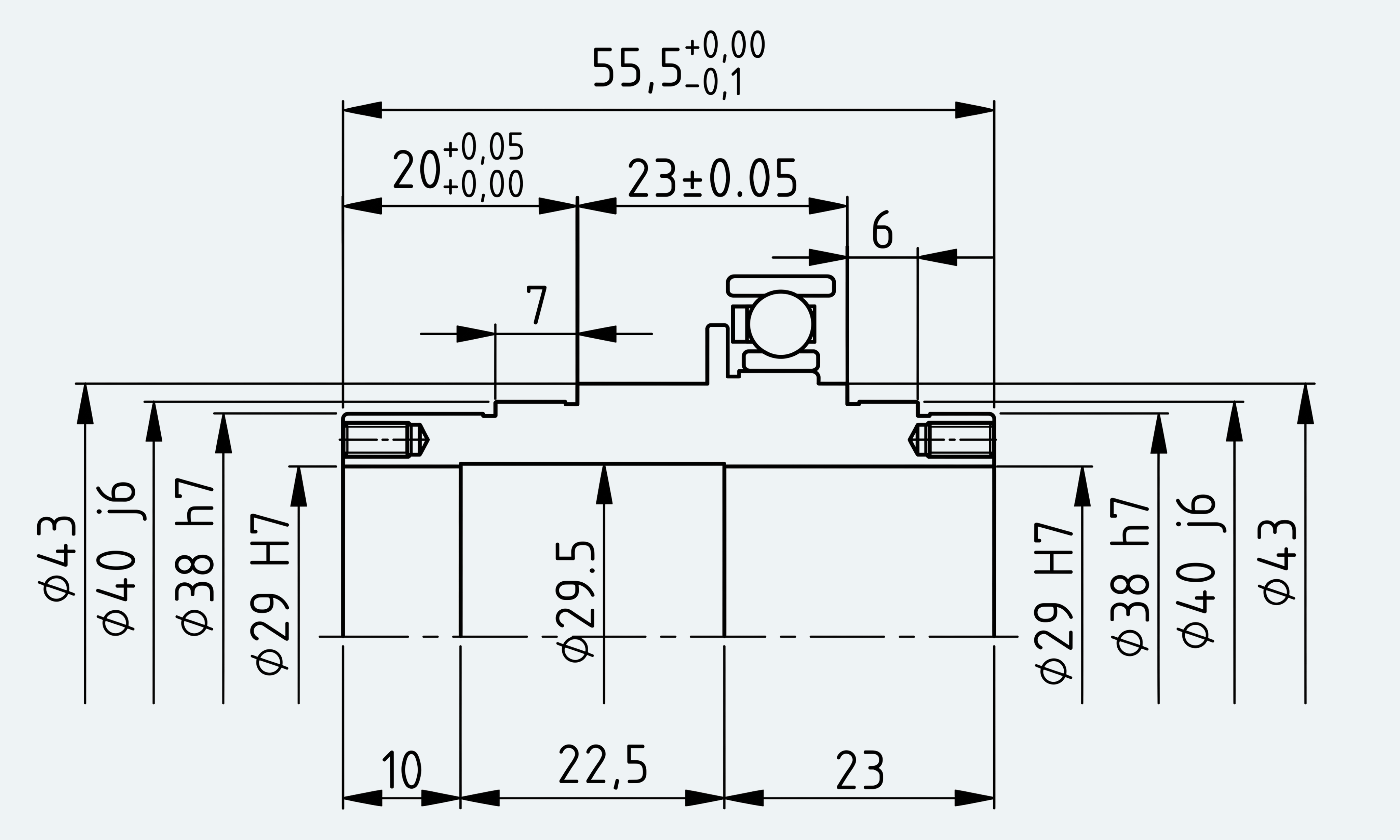 Mechanical View 4 for Simple High-Torque Hollow Shaft Gear Unit, Size 25