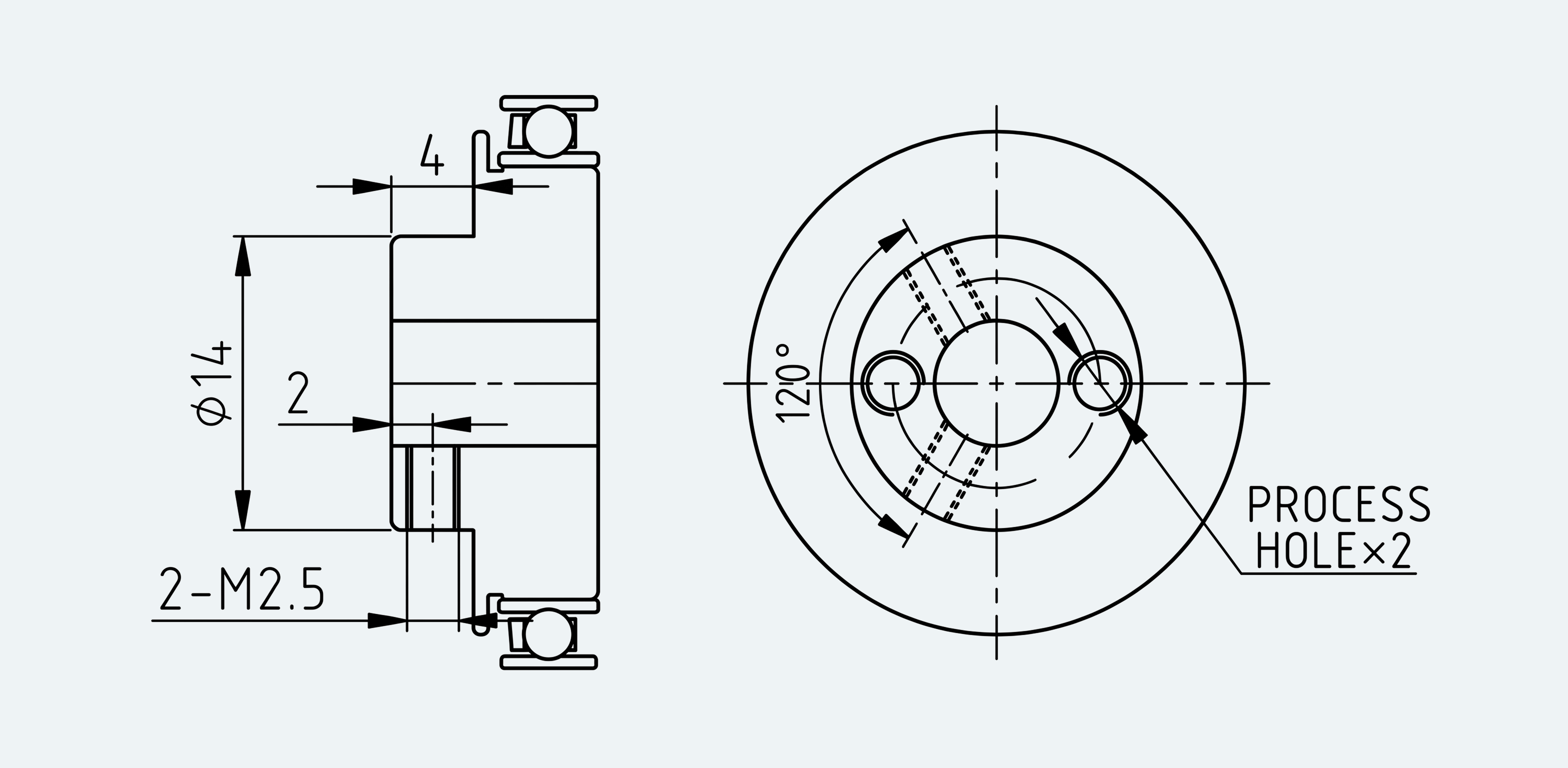 Mechanical View 4 for Ultra-Short Gear Unit, Size 11