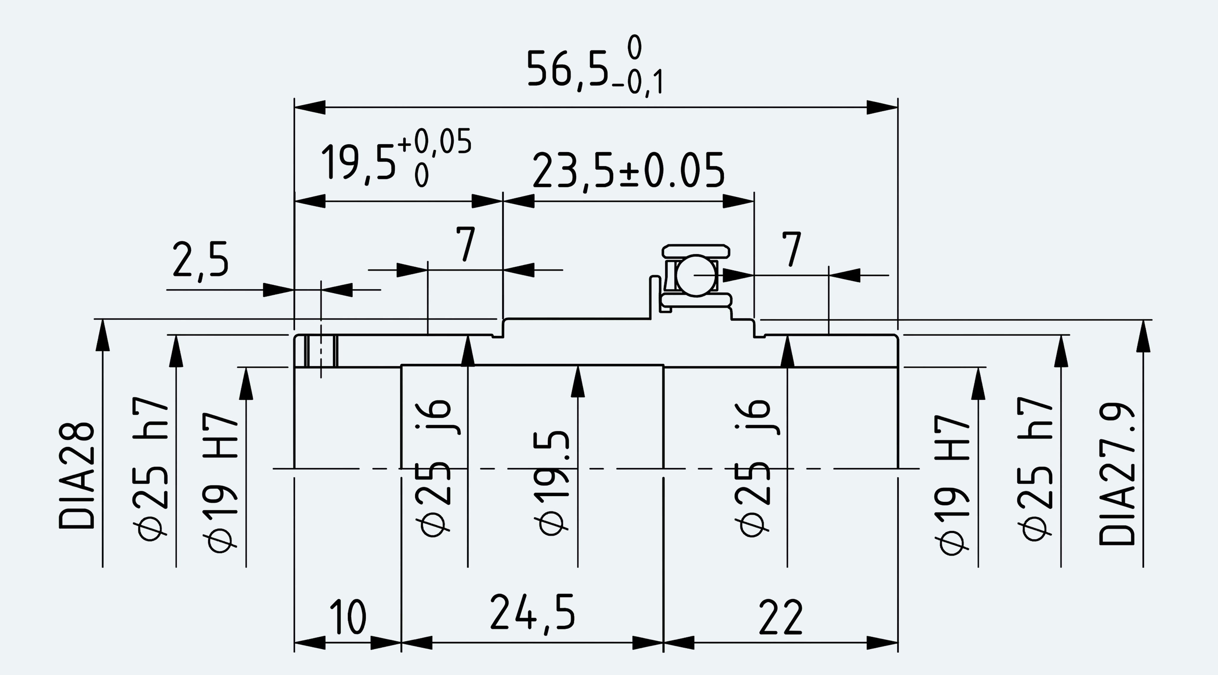 Mechanical View 4 for Simple High-Torque Hollow Shaft Gear Unit, Size 17