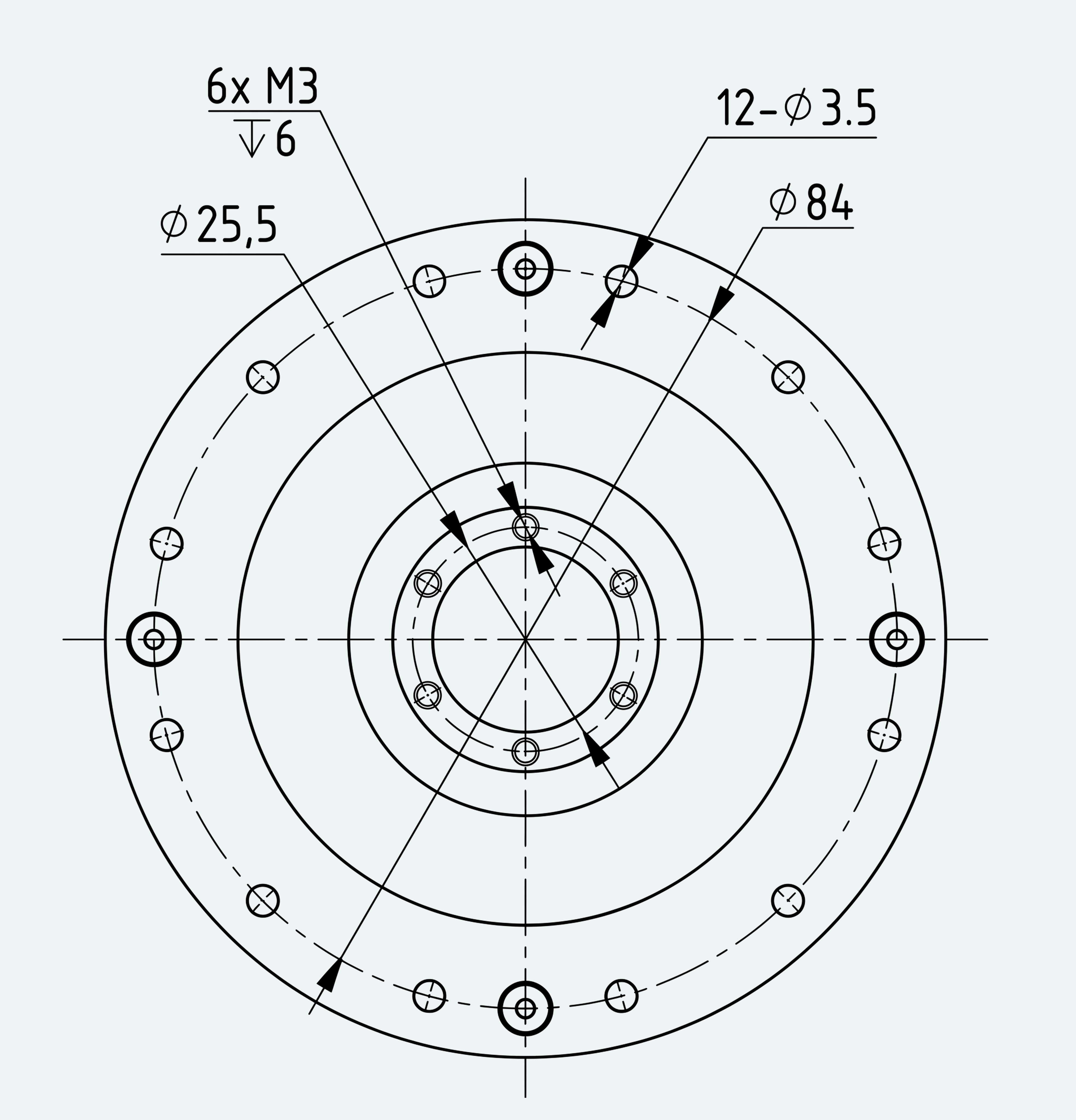 Mechanical View 2 for High-Torque Hollow Shaft Gear Unit, Size 20