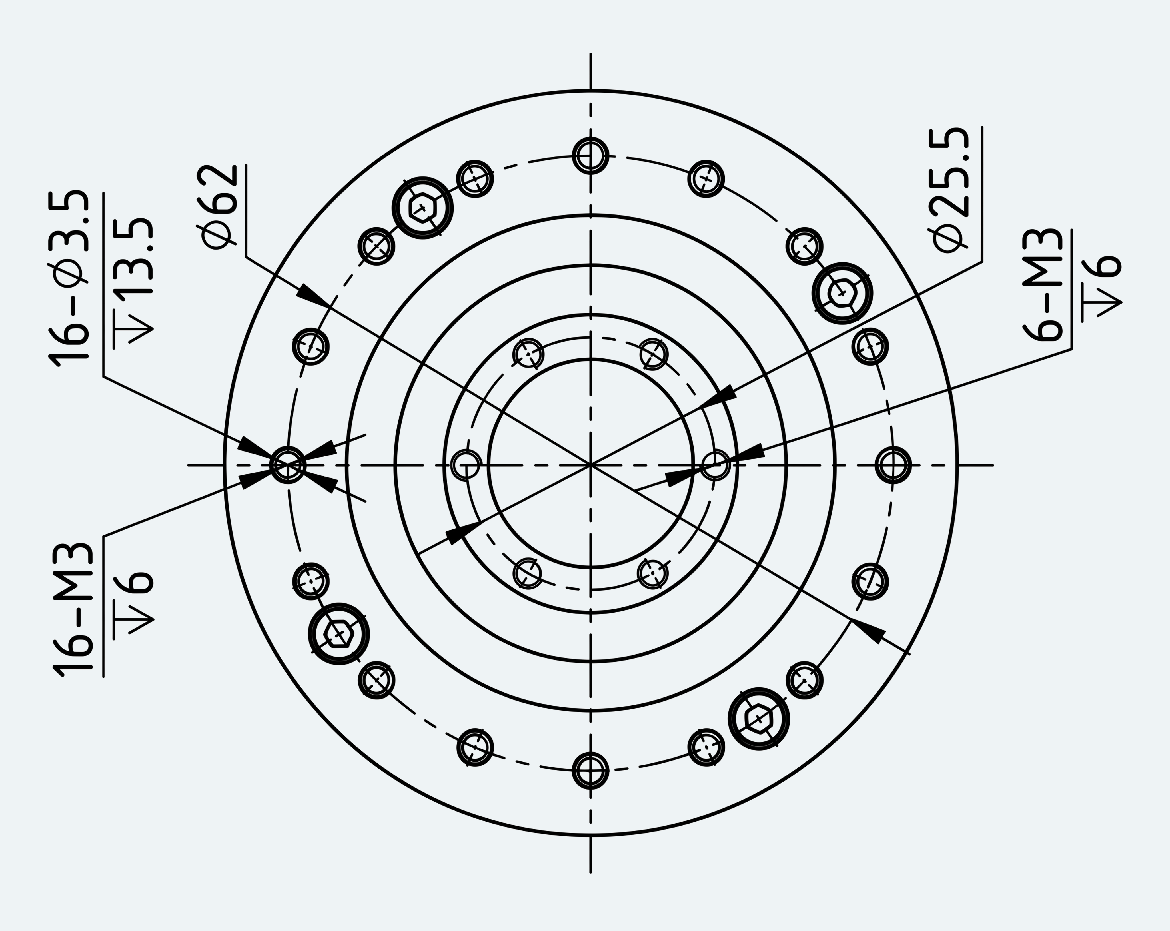 Mechanical View 3 for High-Torque Hollow Shaft Gear Unit, Size 20