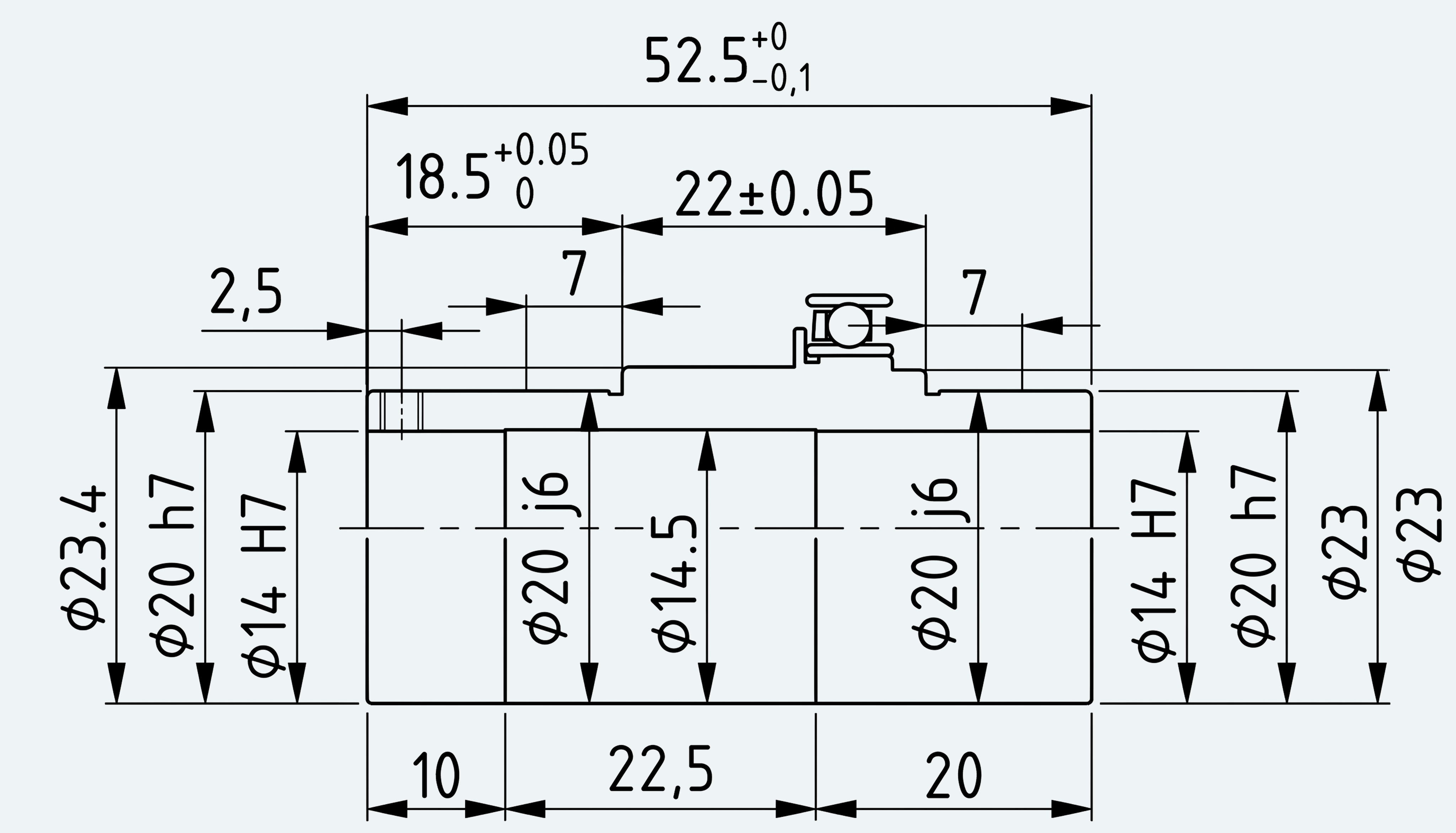 Mechanical View 4 for Simple High-Torque Hollow Shaft Gear Unit, Size 14