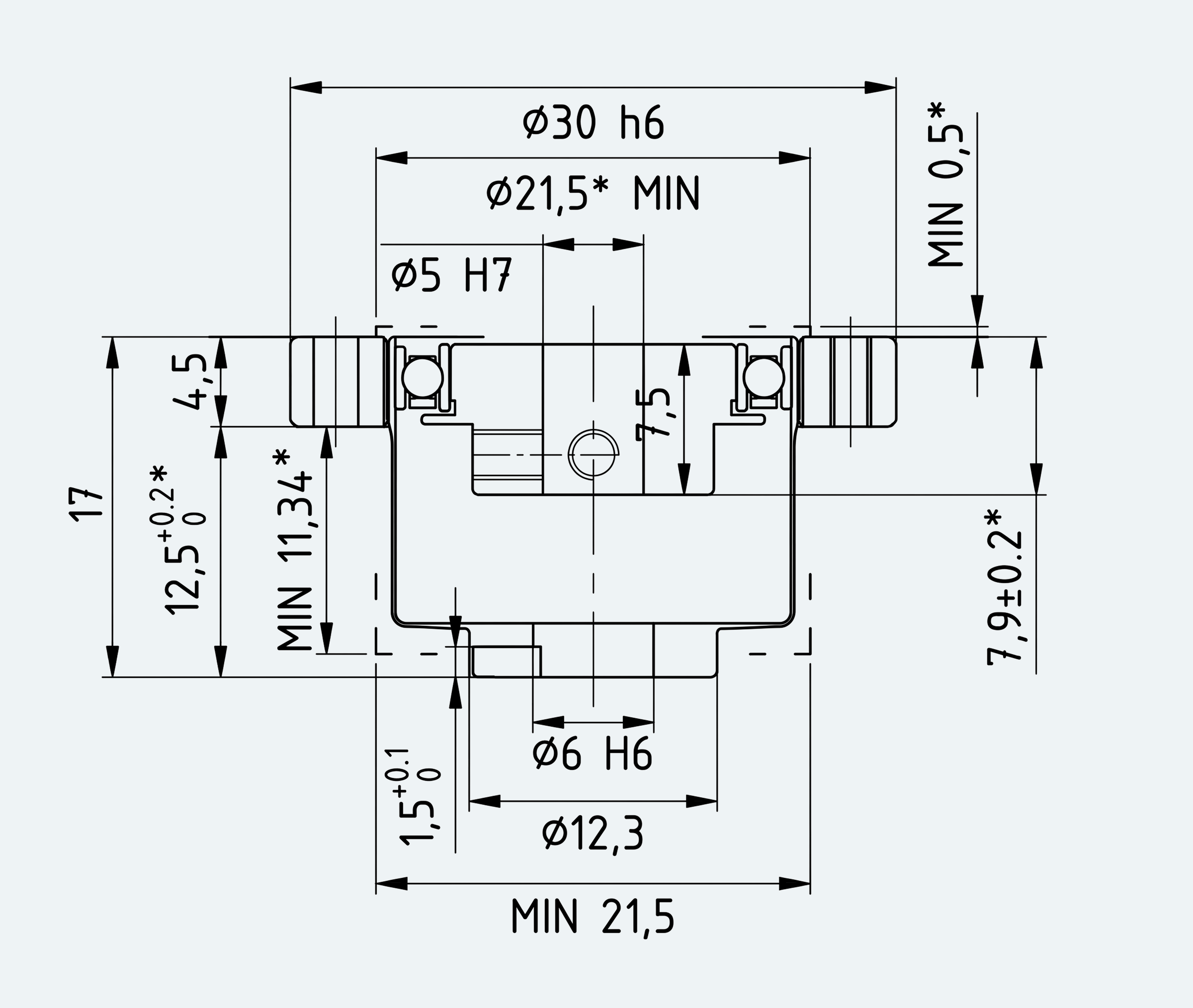 Mechanical View 1 for Cup Component Set, Size 8
