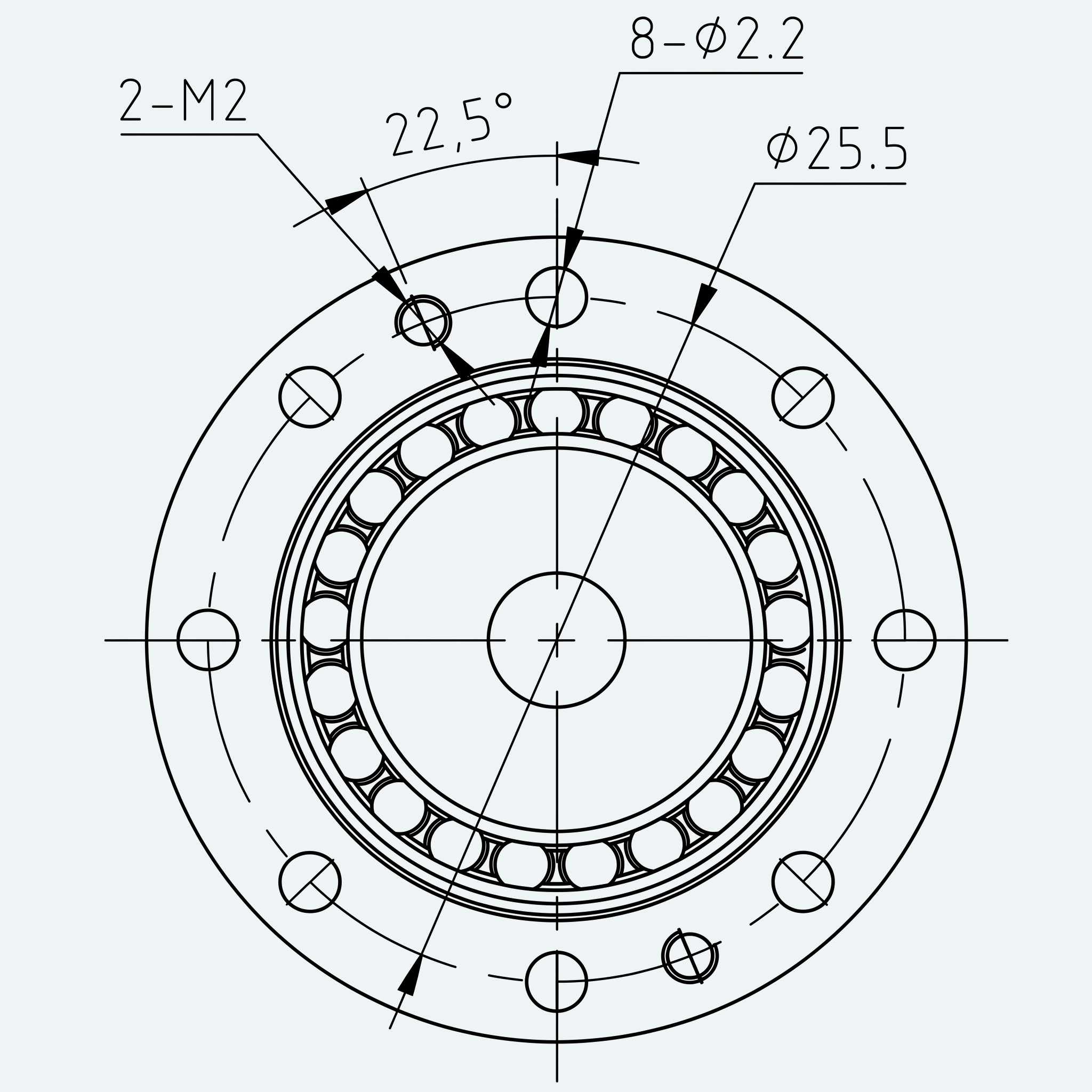 Mechanical View 2 for Cup Component Set, Size 8