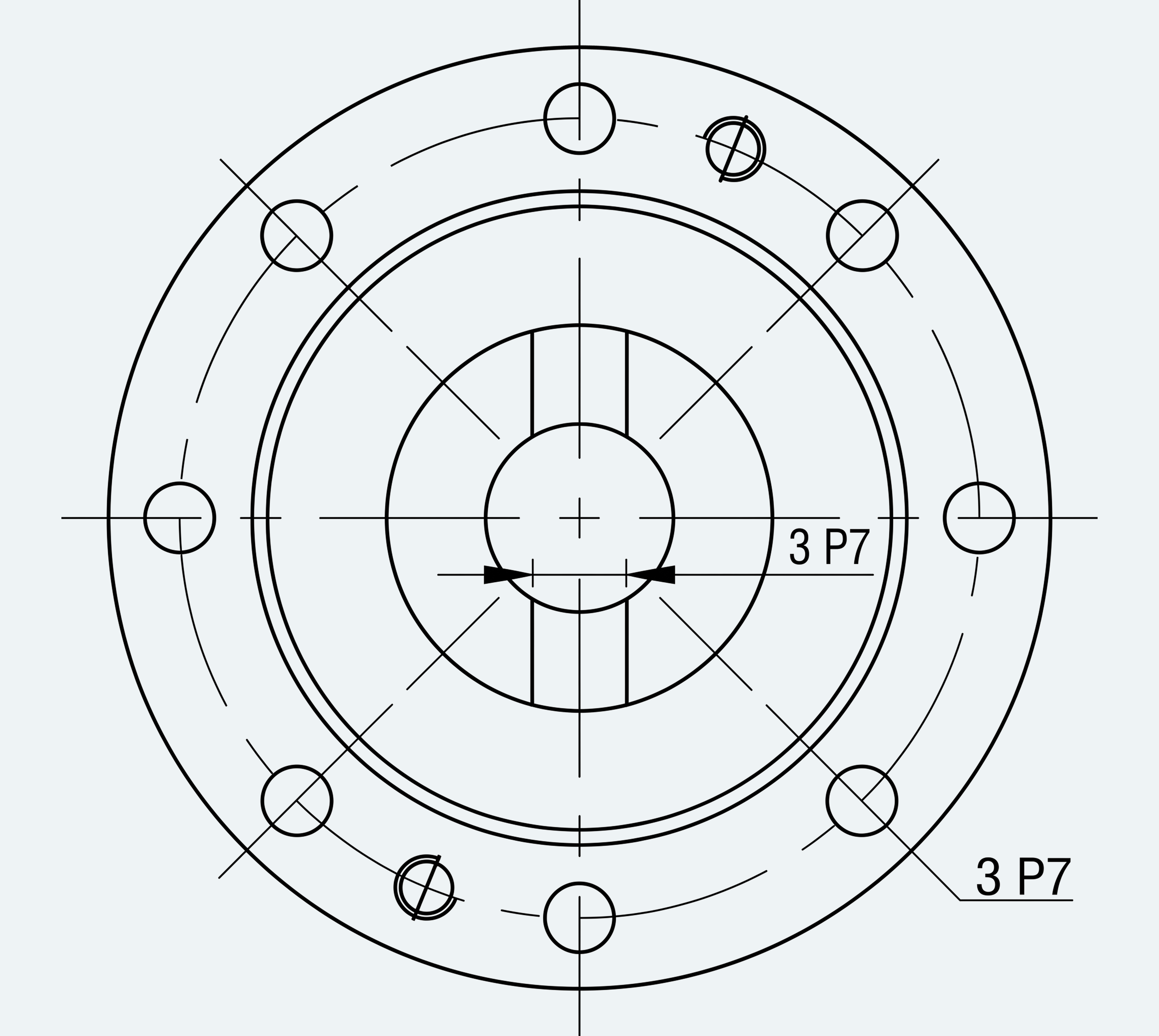 Mechanical View 3 for Cup Component Set, Size 8