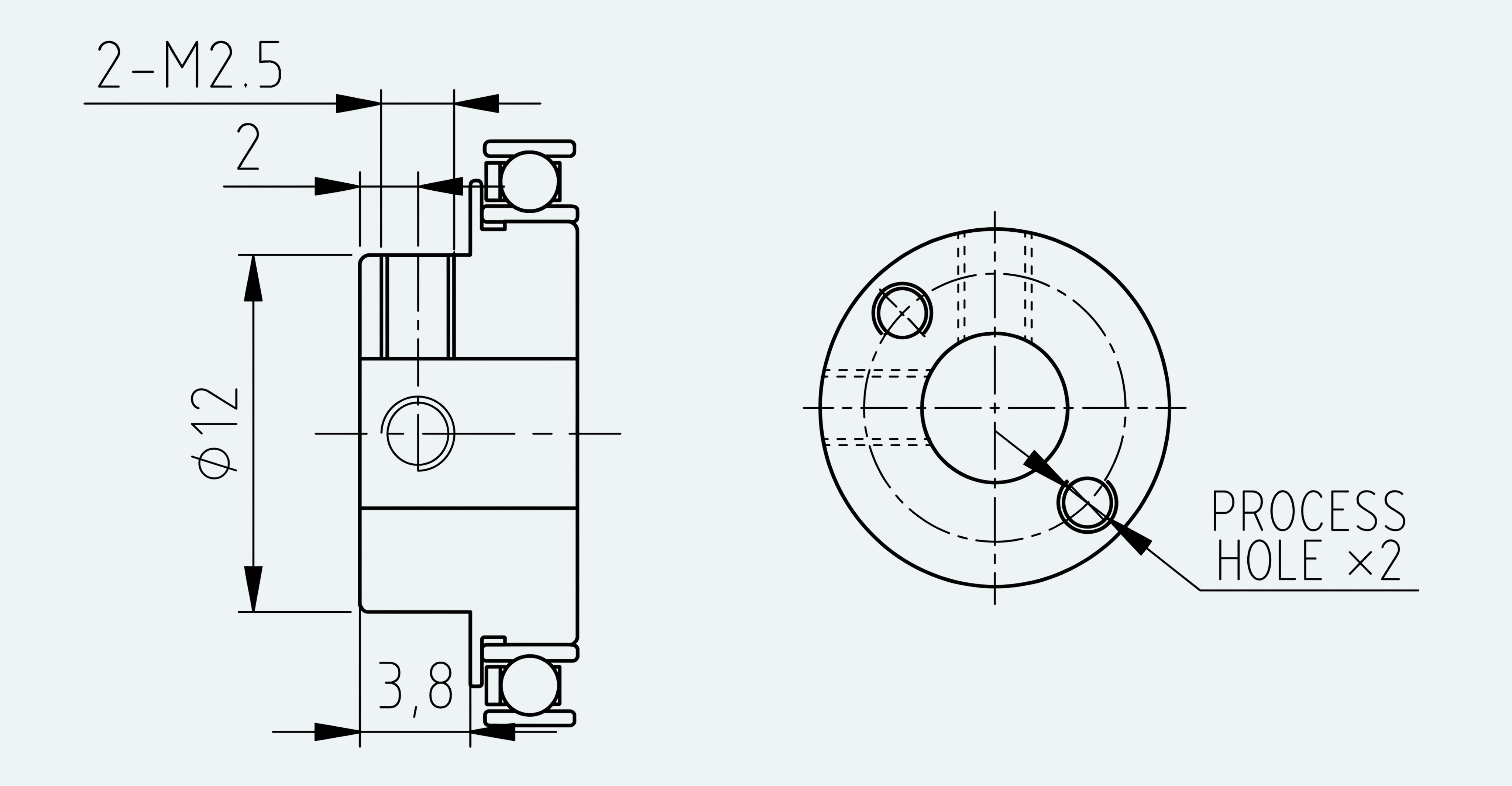 Mechanical View 4 for Cup Component Set, Size 8