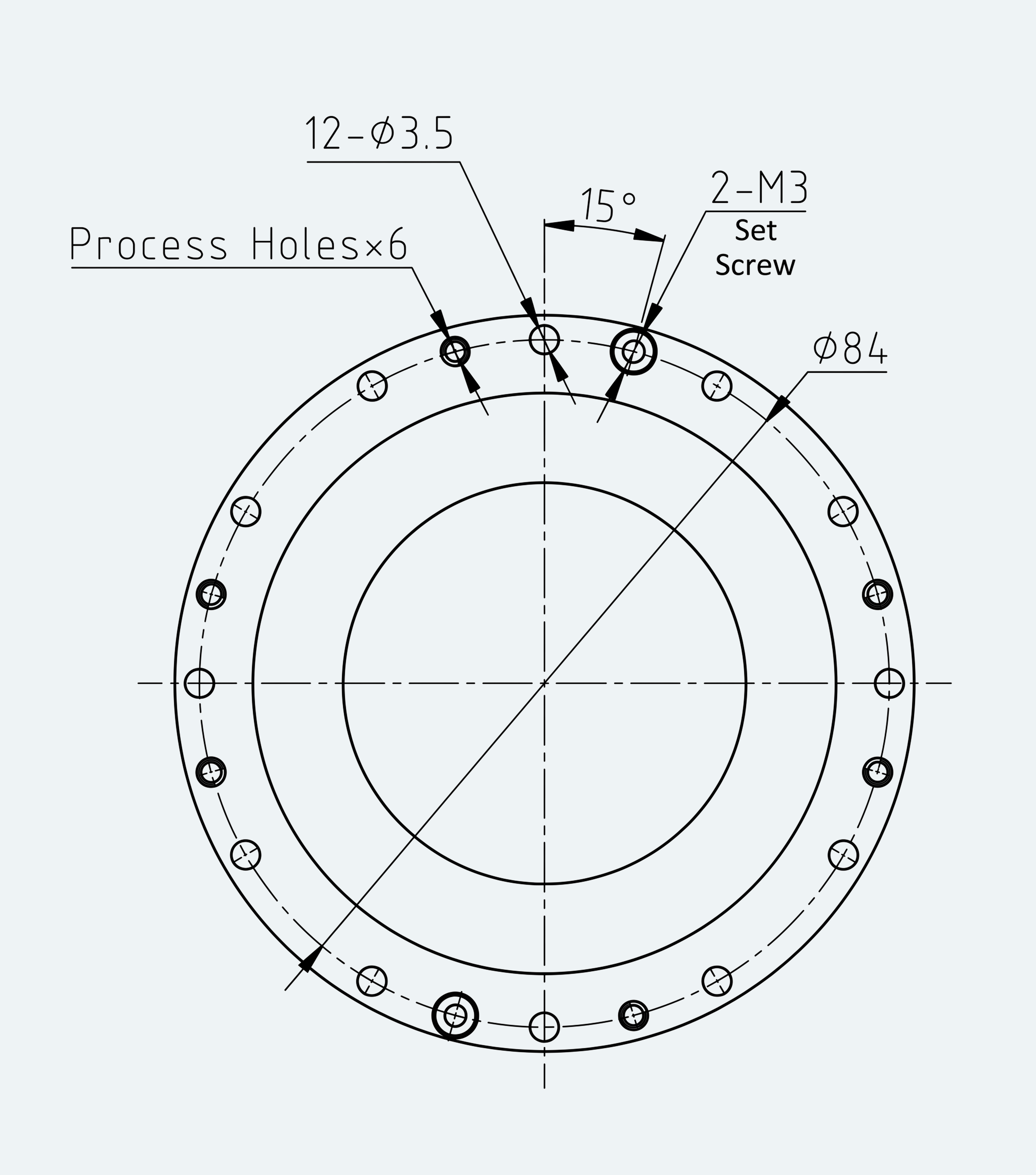Mechanical View 2 for Ultra-Short Gear Unit, Size 20