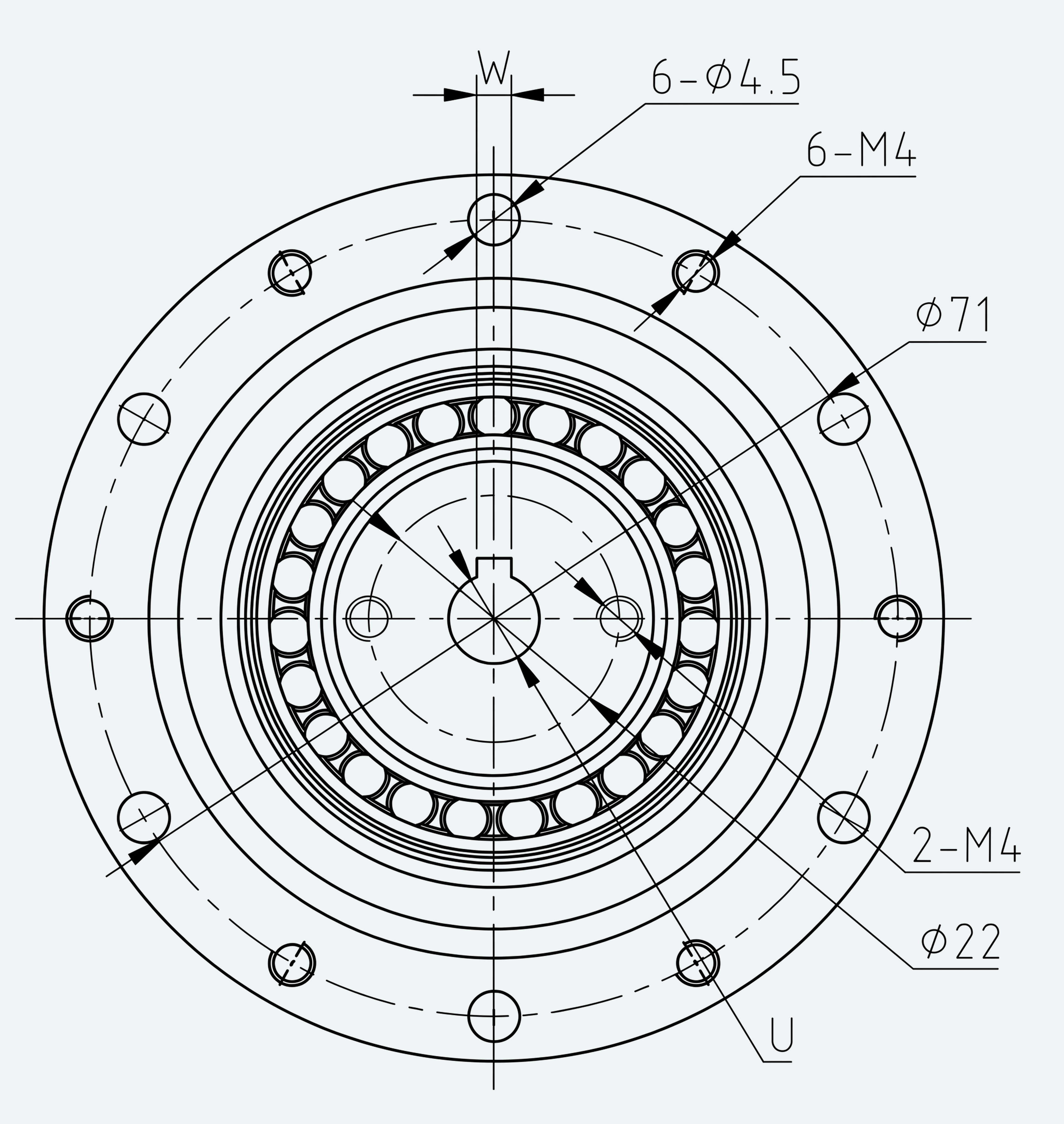 Mechanical View 3 for Special Standard Cup Gear Unit, Size 17