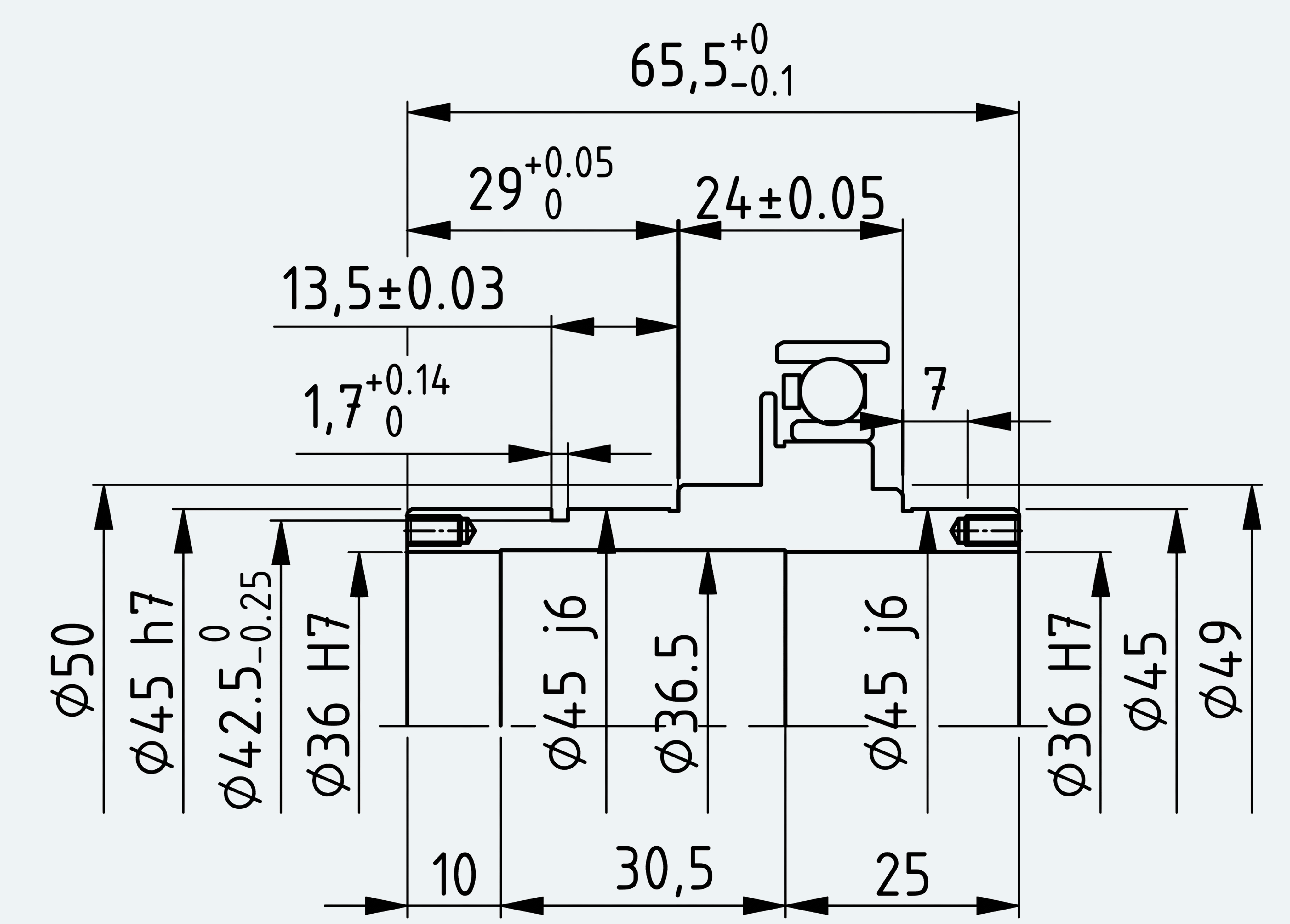 Mechanical View 4 for Simple High-Torque Hollow Shaft Gear Unit, Size 32