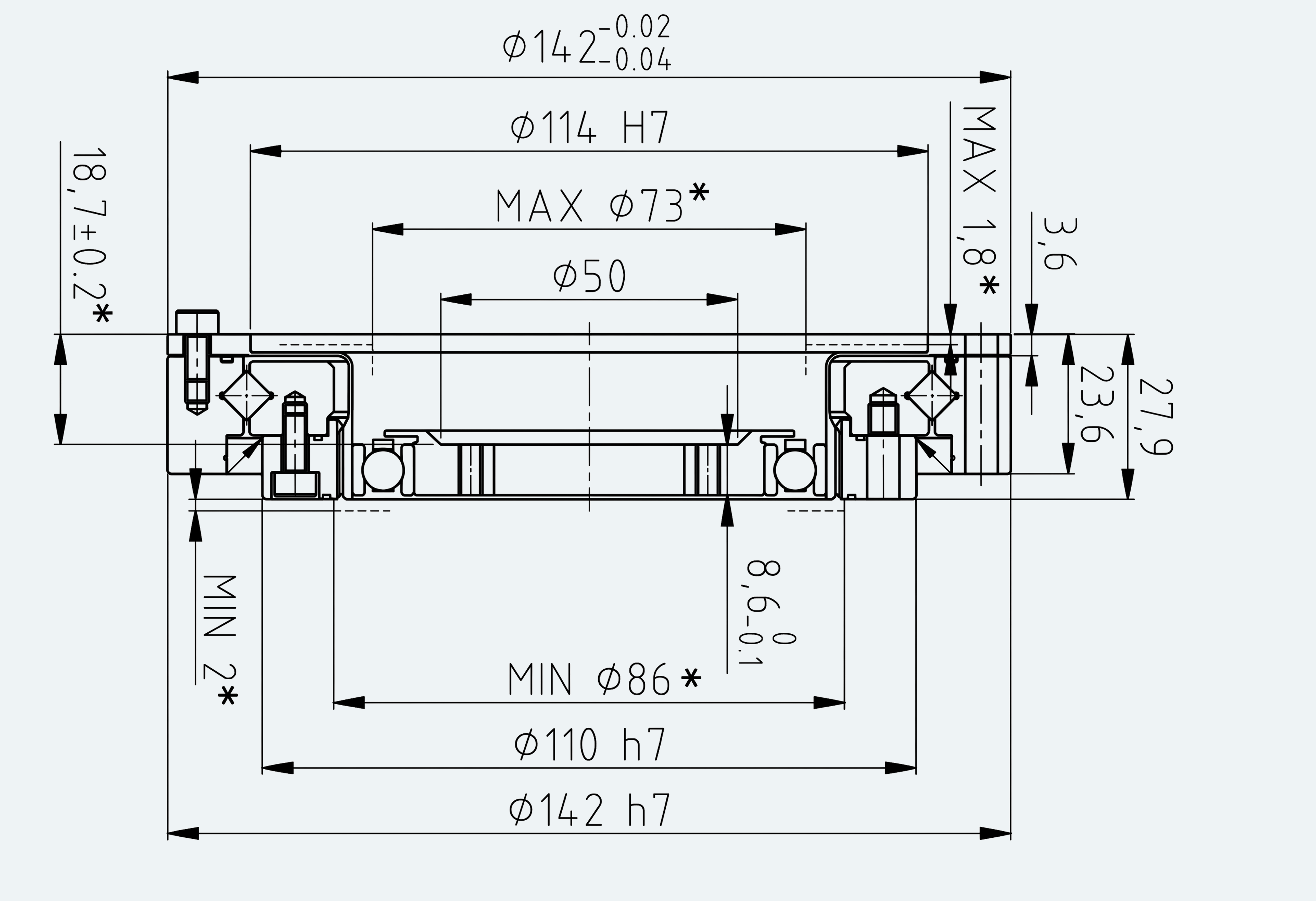 Mechanical View 1 for Ultra-Short Gear Unit, Size 32