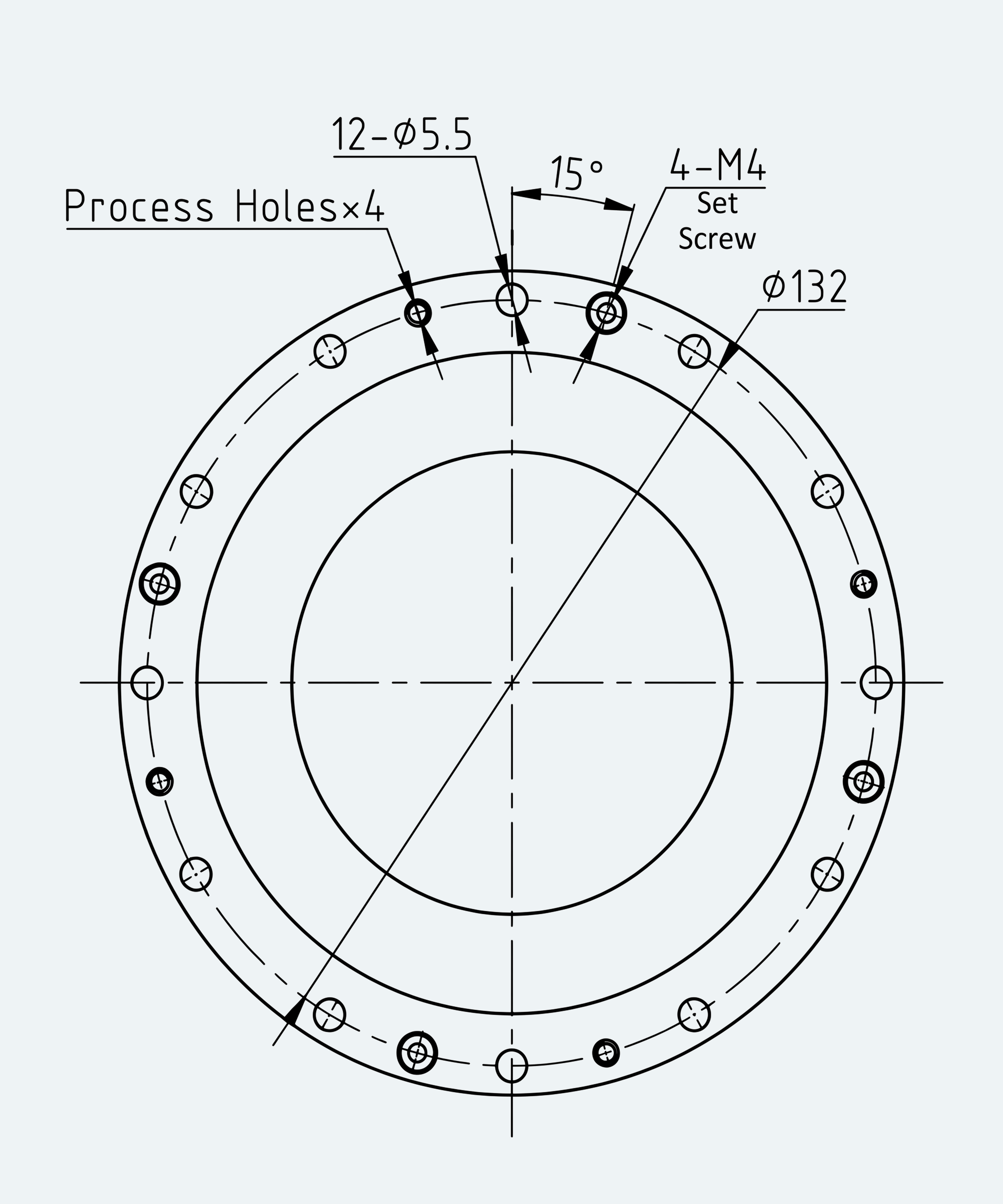 Mechanical View 2 for Ultra-Short Gear Unit, Size 32
