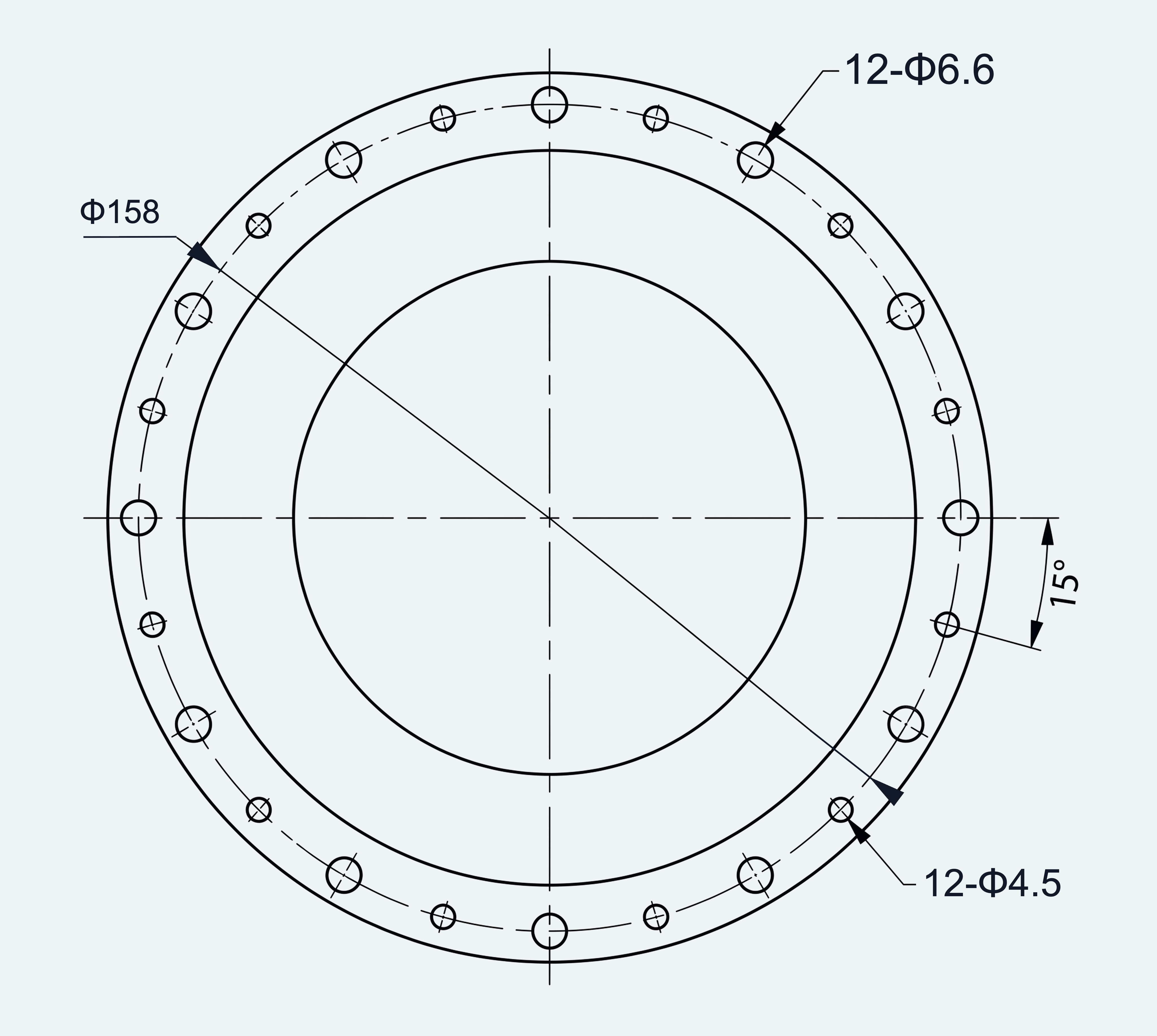 Mechanical View 2 for High-Torque Hat Component Set, Size 40