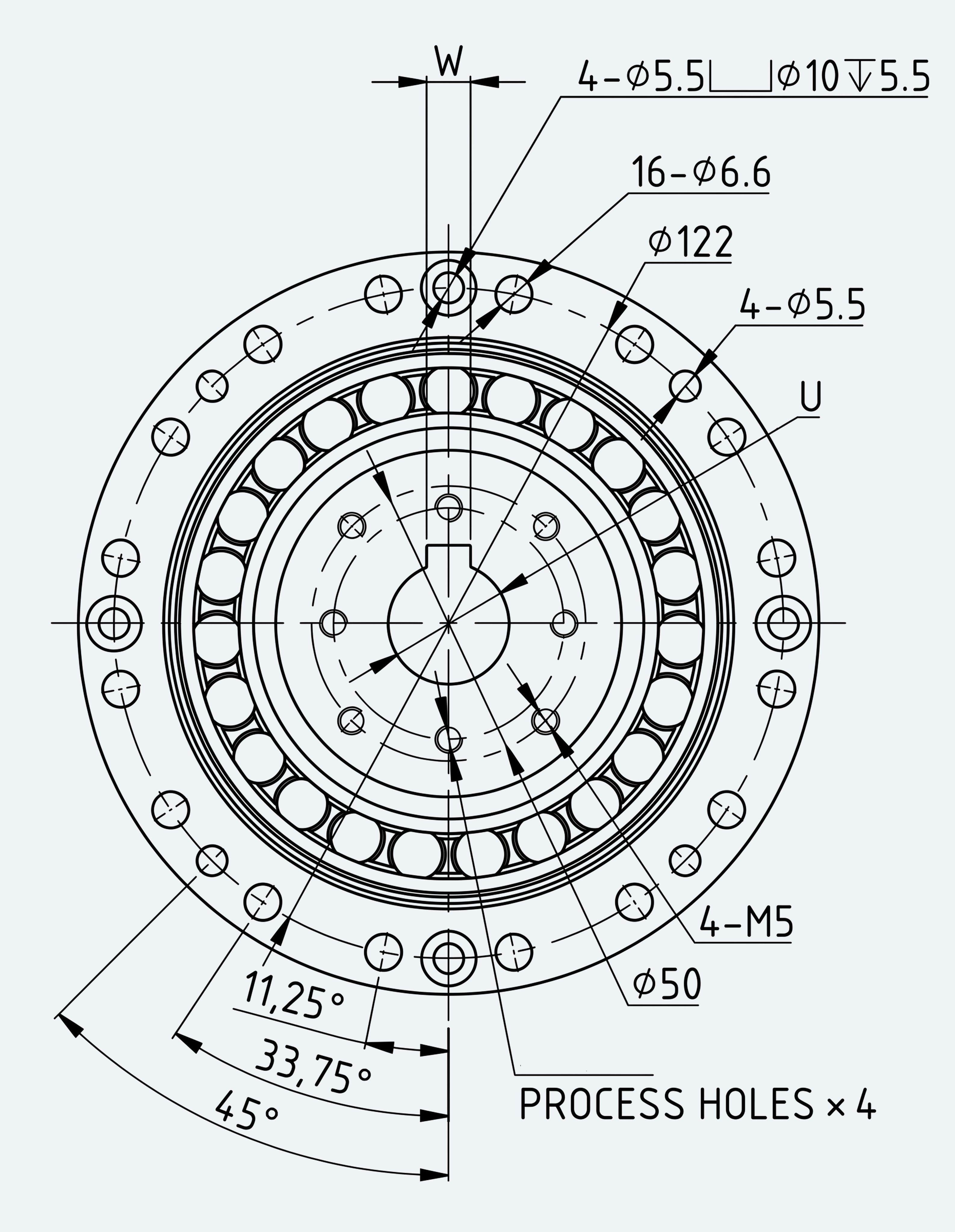 Mechanical View 3 for High-Torque Hat Component Set, Size 40