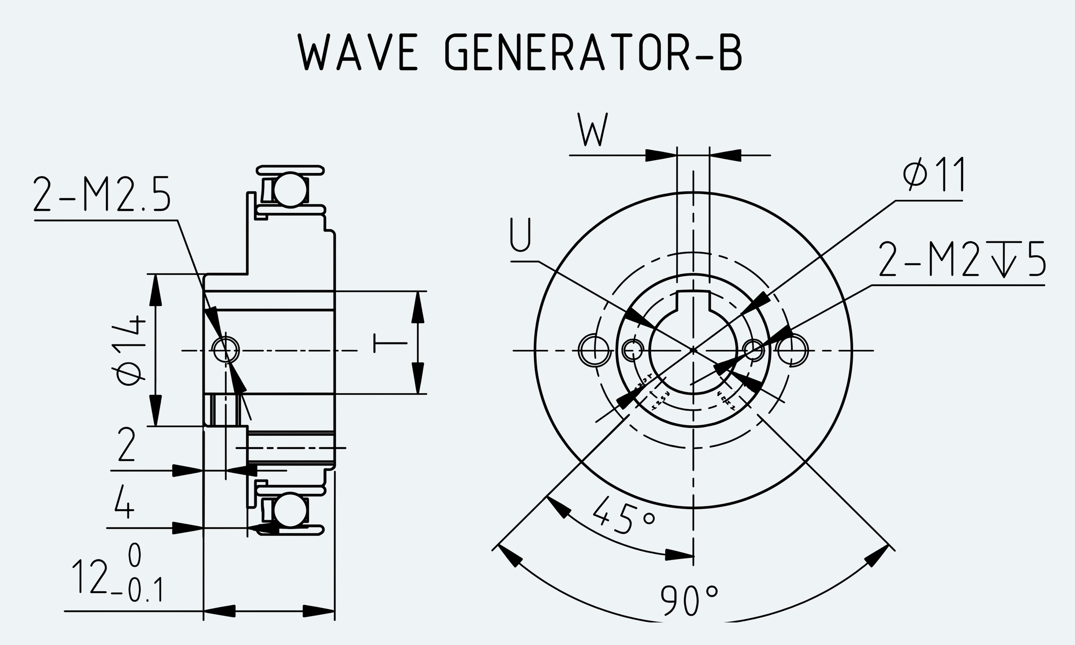 Mechanical View 4 for Special Standard Cup Gear Unit, Size 14