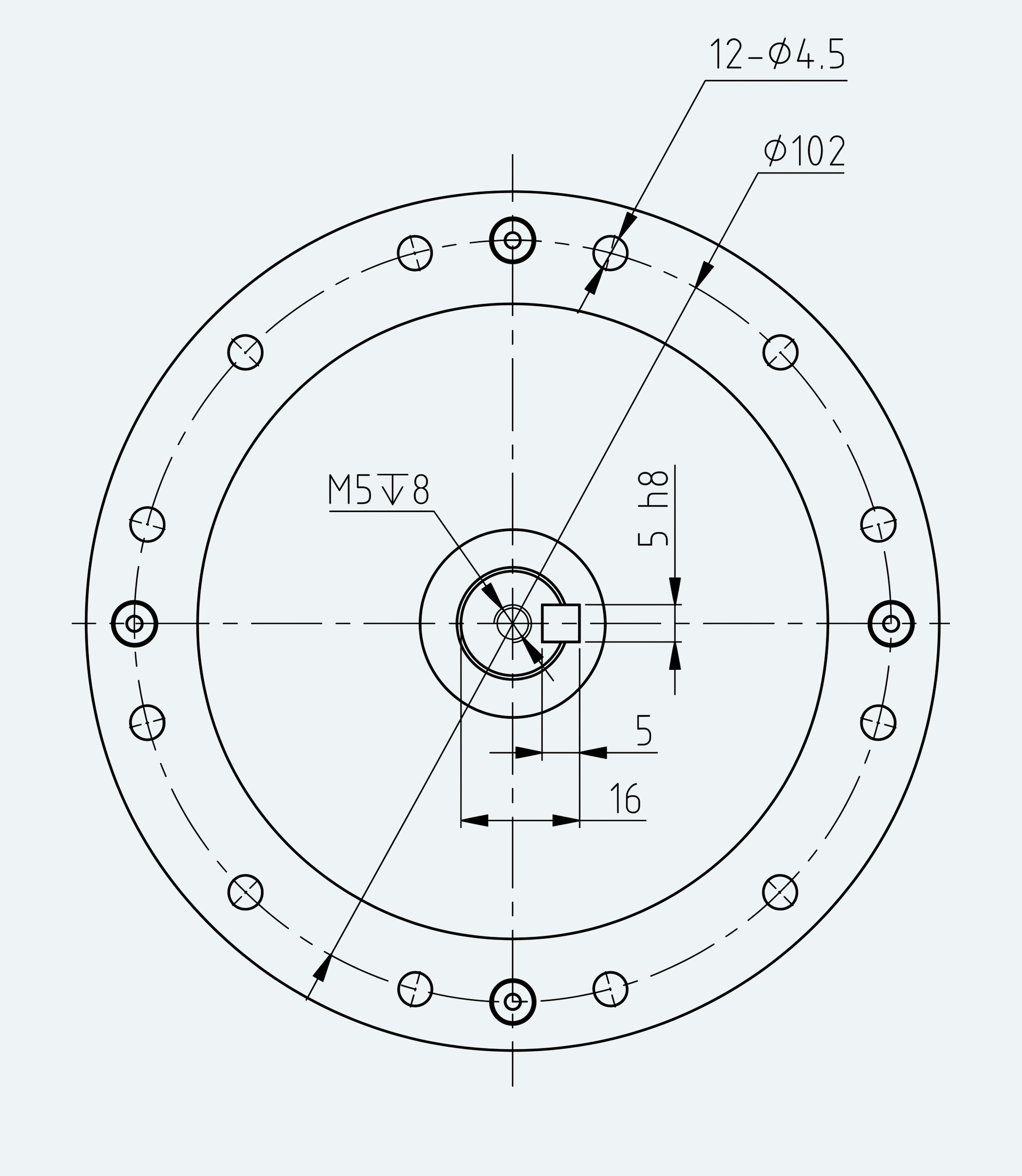 Mechanical View 2 for High-Torque Shaft-Input Gear Unit, Size 25