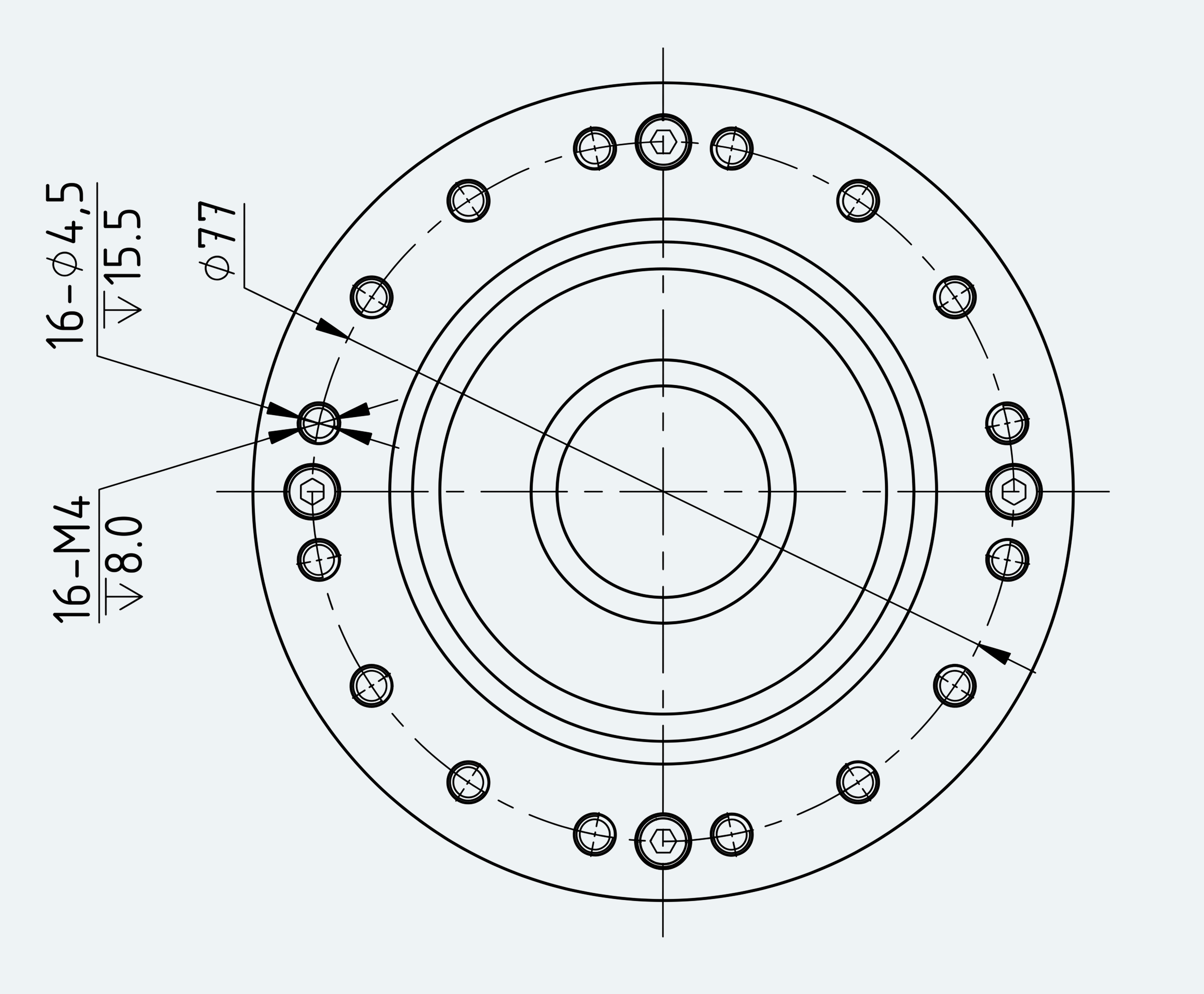 Mechanical View 3 for High-Torque Shaft-Input Gear Unit, Size 25