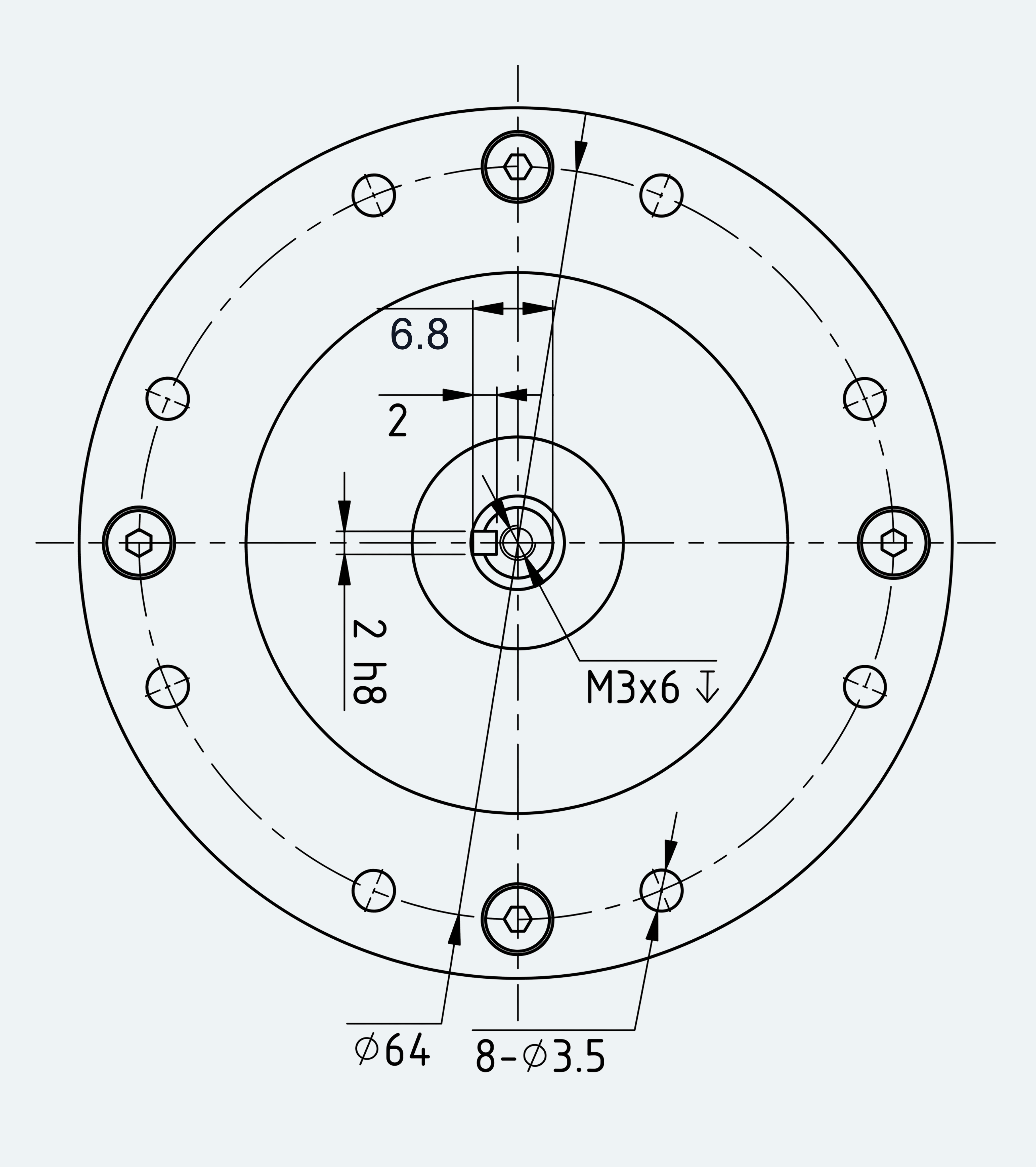 Mechanical View 2 for High-Torque Shaft-Input Gear Unit, Size 14
