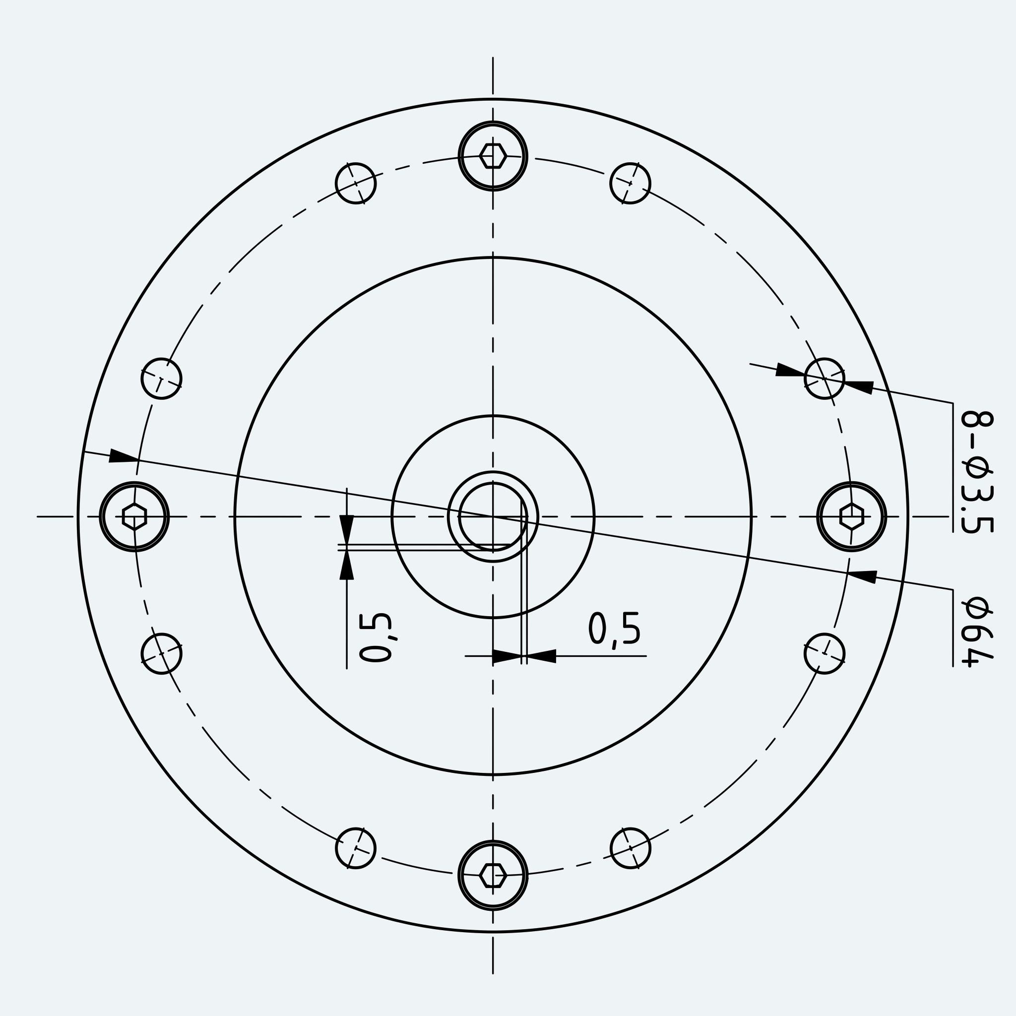 Mechanical View 5 for High-Torque Shaft-Input Gear Unit, Size 14