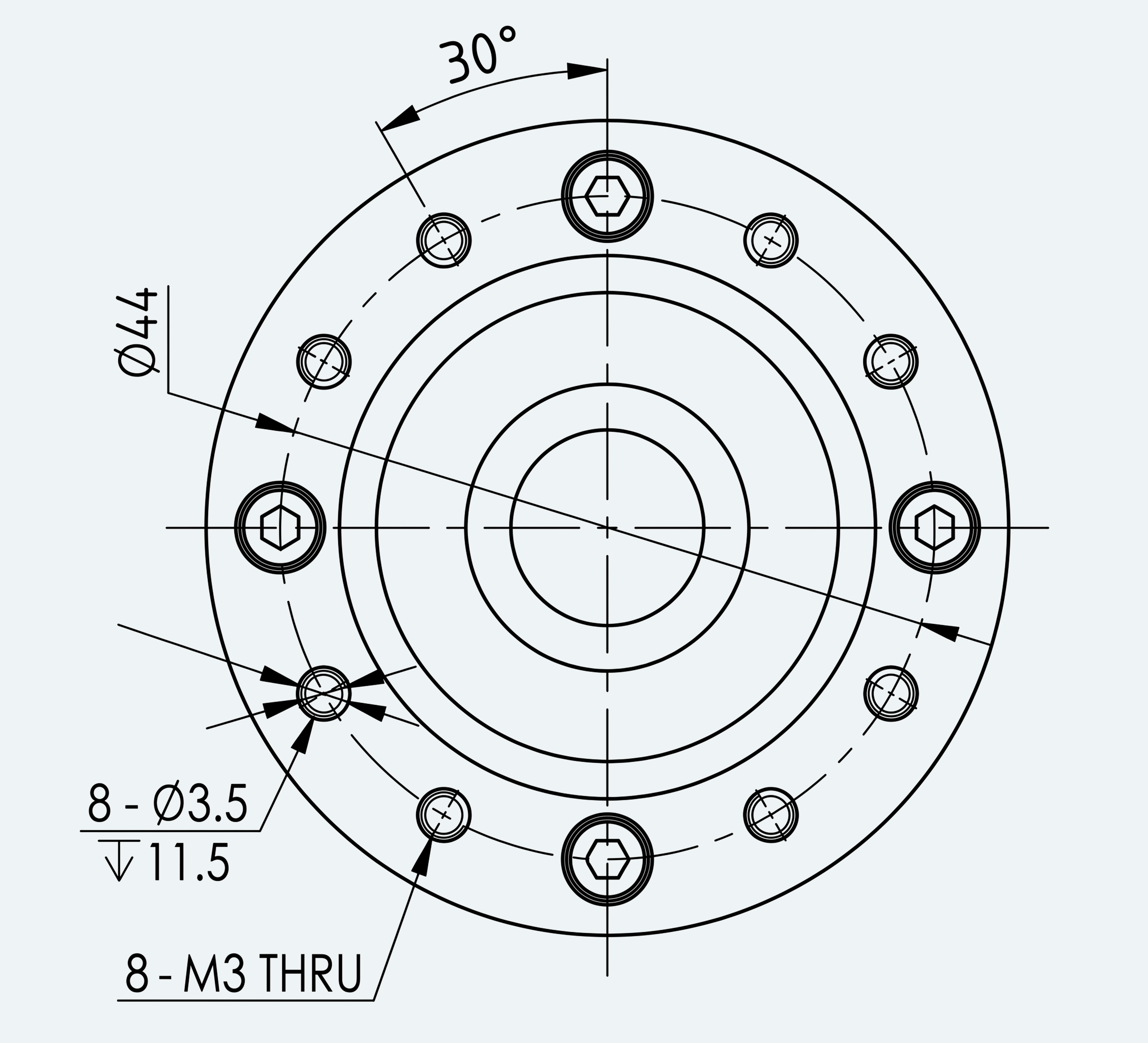 Mechanical View 6 for High-Torque Shaft-Input Gear Unit, Size 14