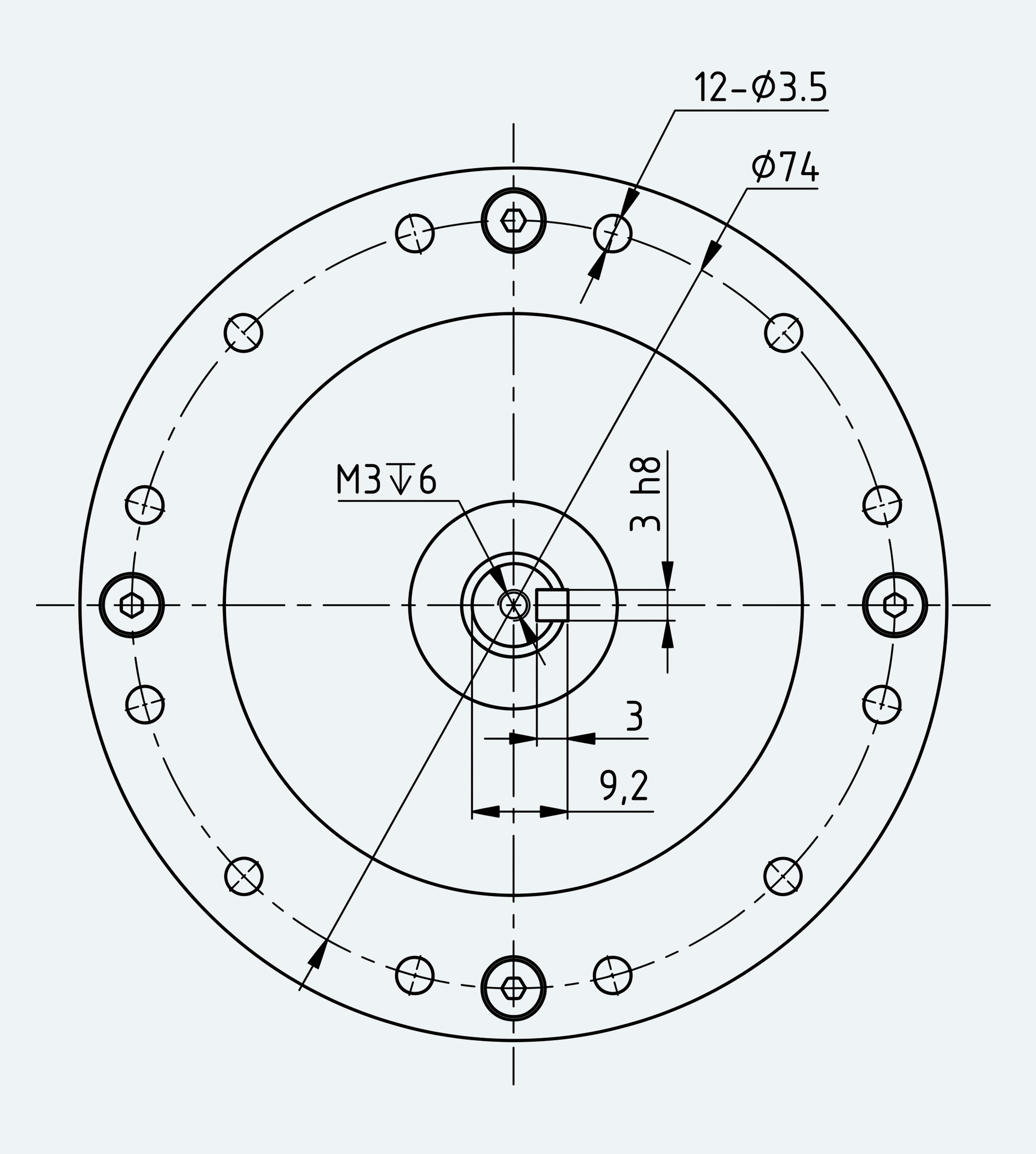 Mechanical View 2 for High-Torque Shaft-Input Gear Unit, Size 17
