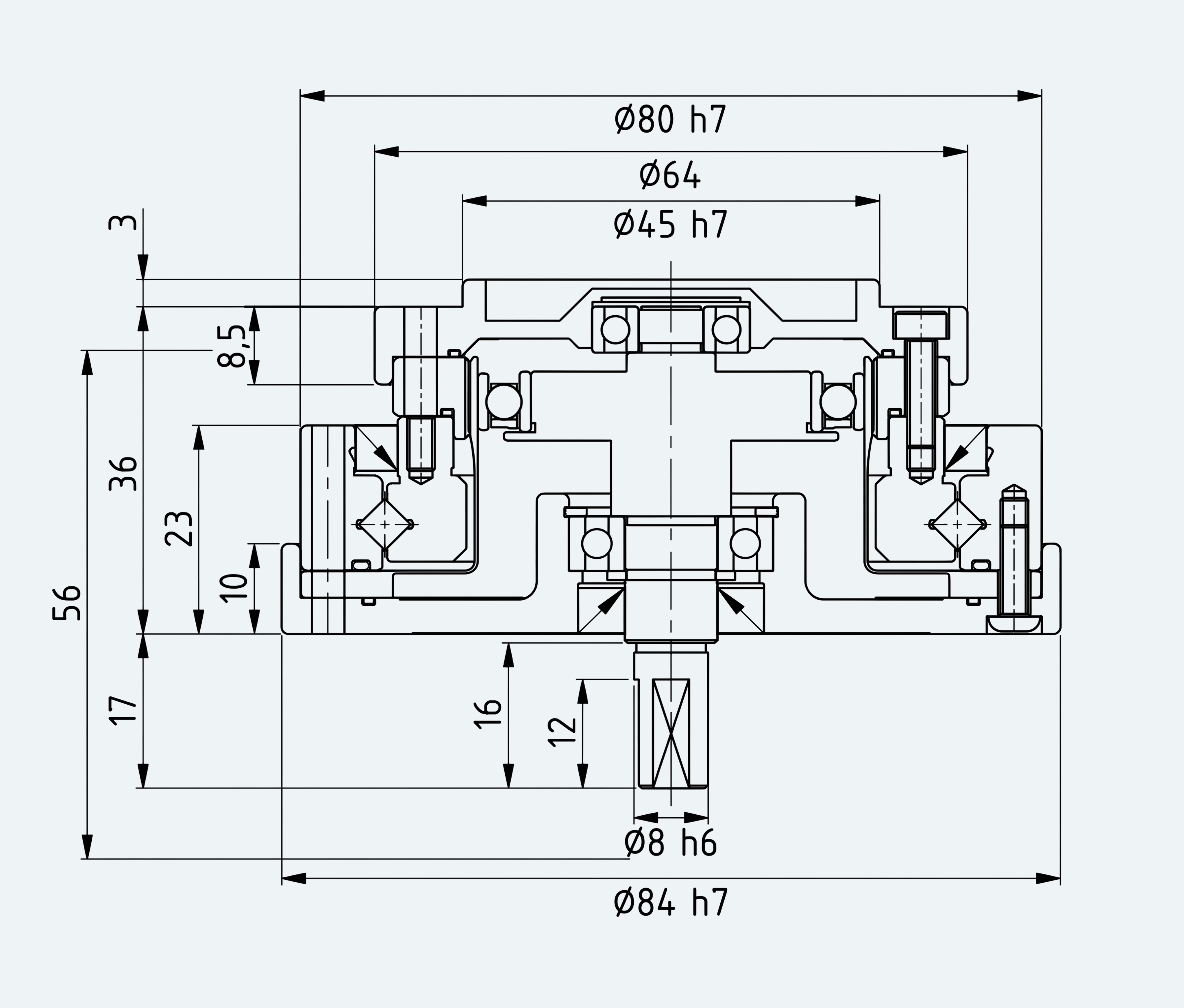Mechanical View 4 for High-Torque Shaft-Input Gear Unit, Size 17