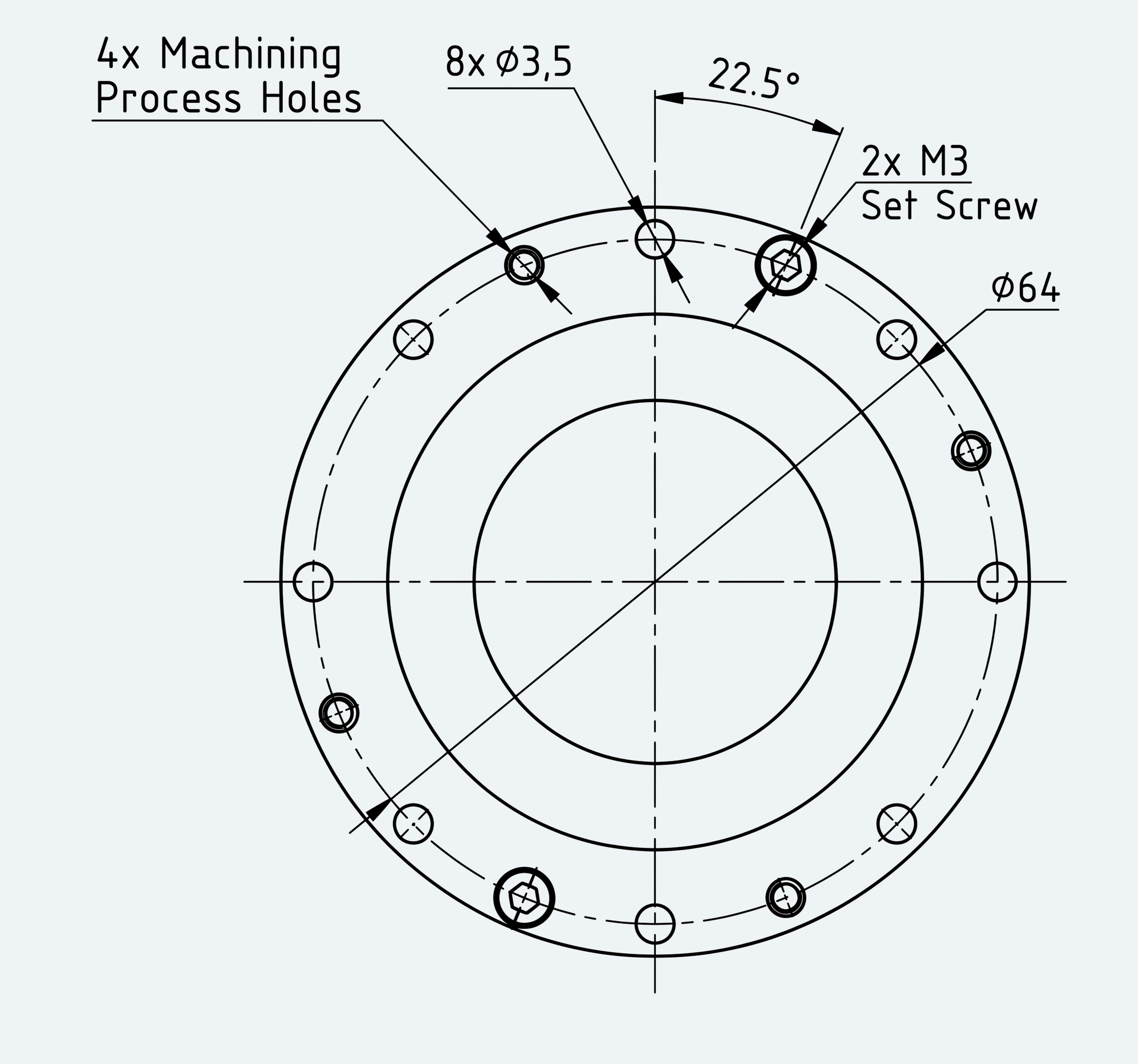 Mechanical View 2 for Ultra-Short Gear Unit, Size 14
