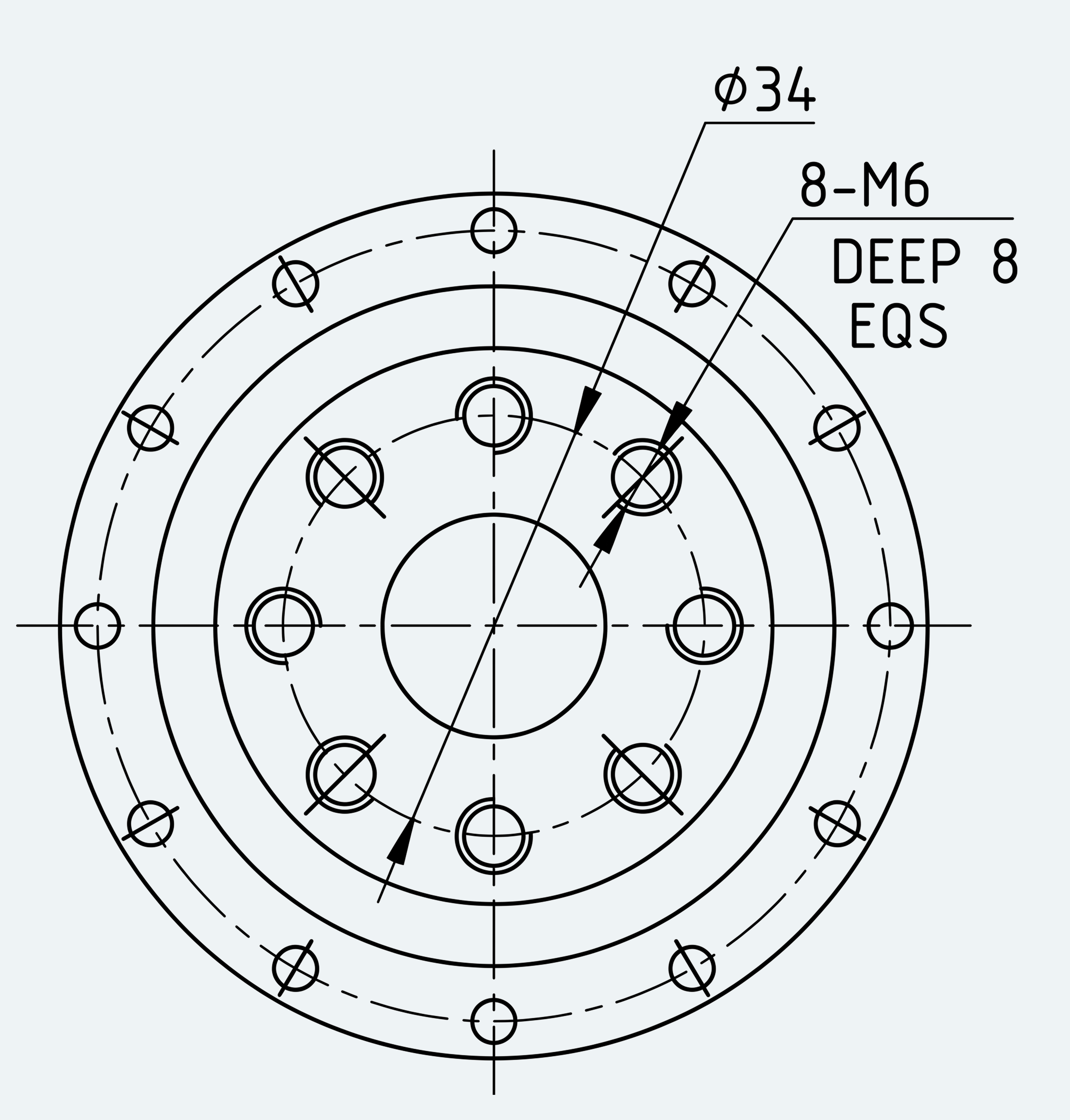 Mechanical View 3 for Thin Cup Gear Unit, Size 20