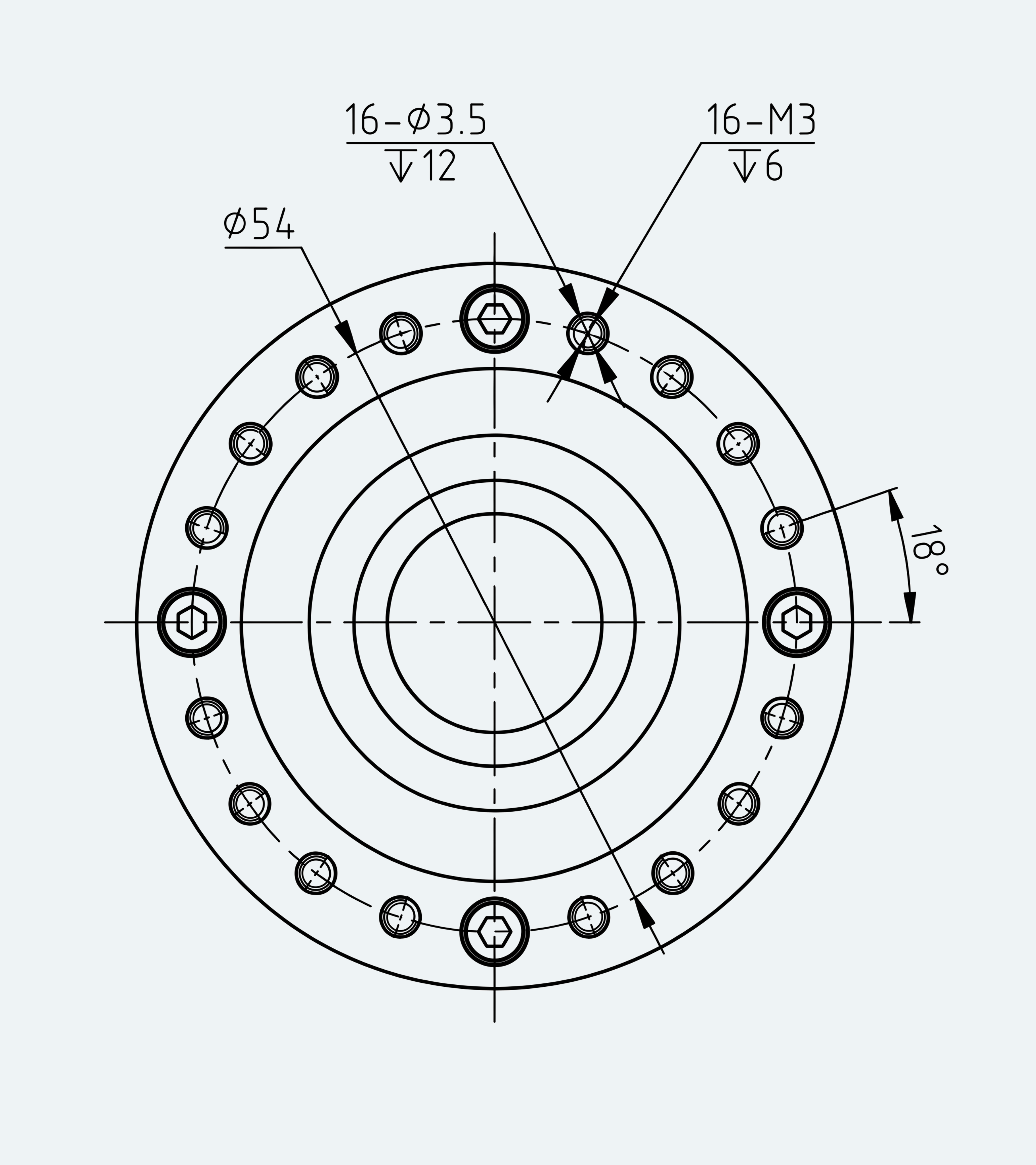 Mechanical View 3 for High-Torque Hollow Shaft Gear Unit, Size 17