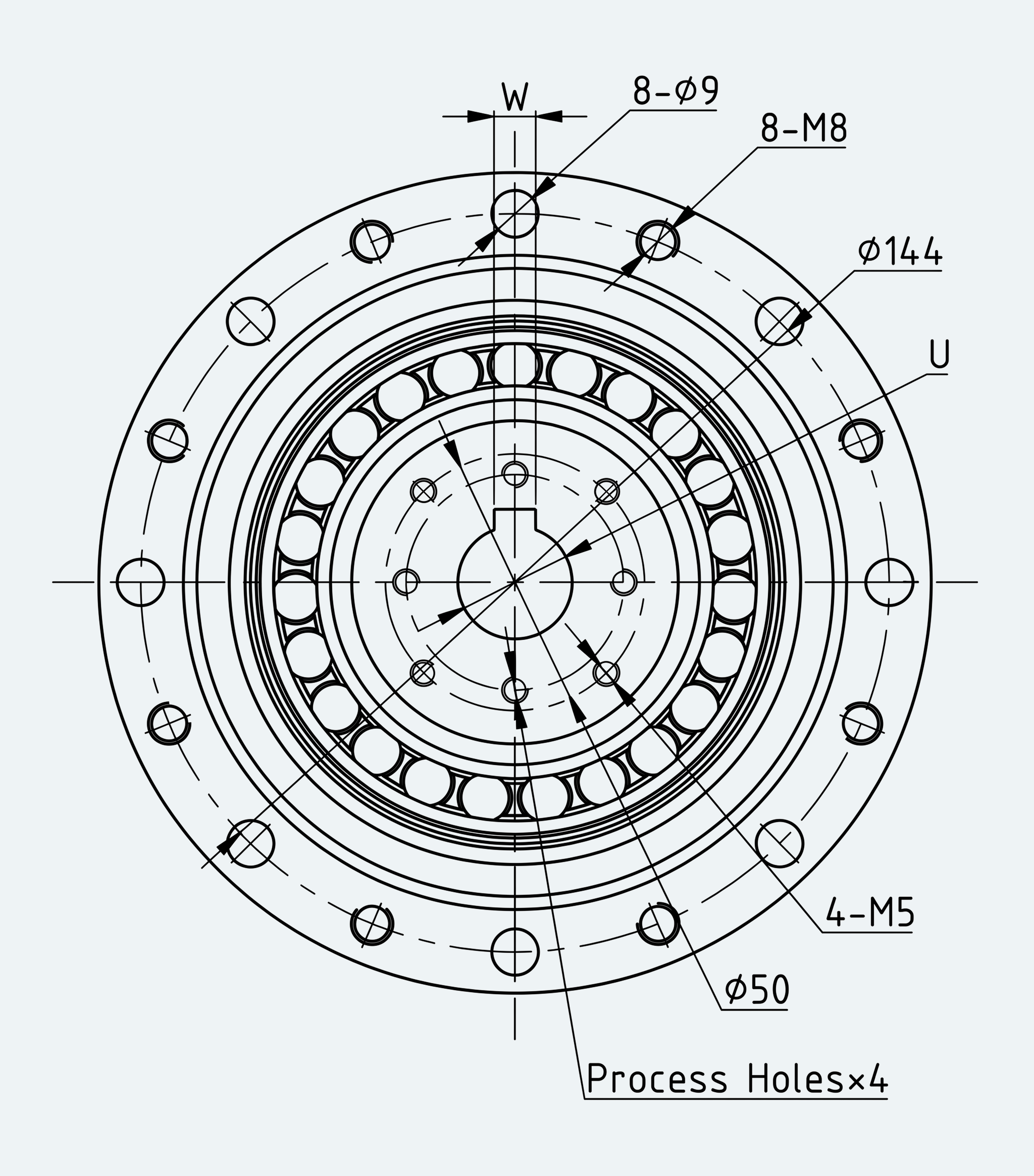 Mechanical View 2 for Special Standard Cup Gear Unit, Size 40