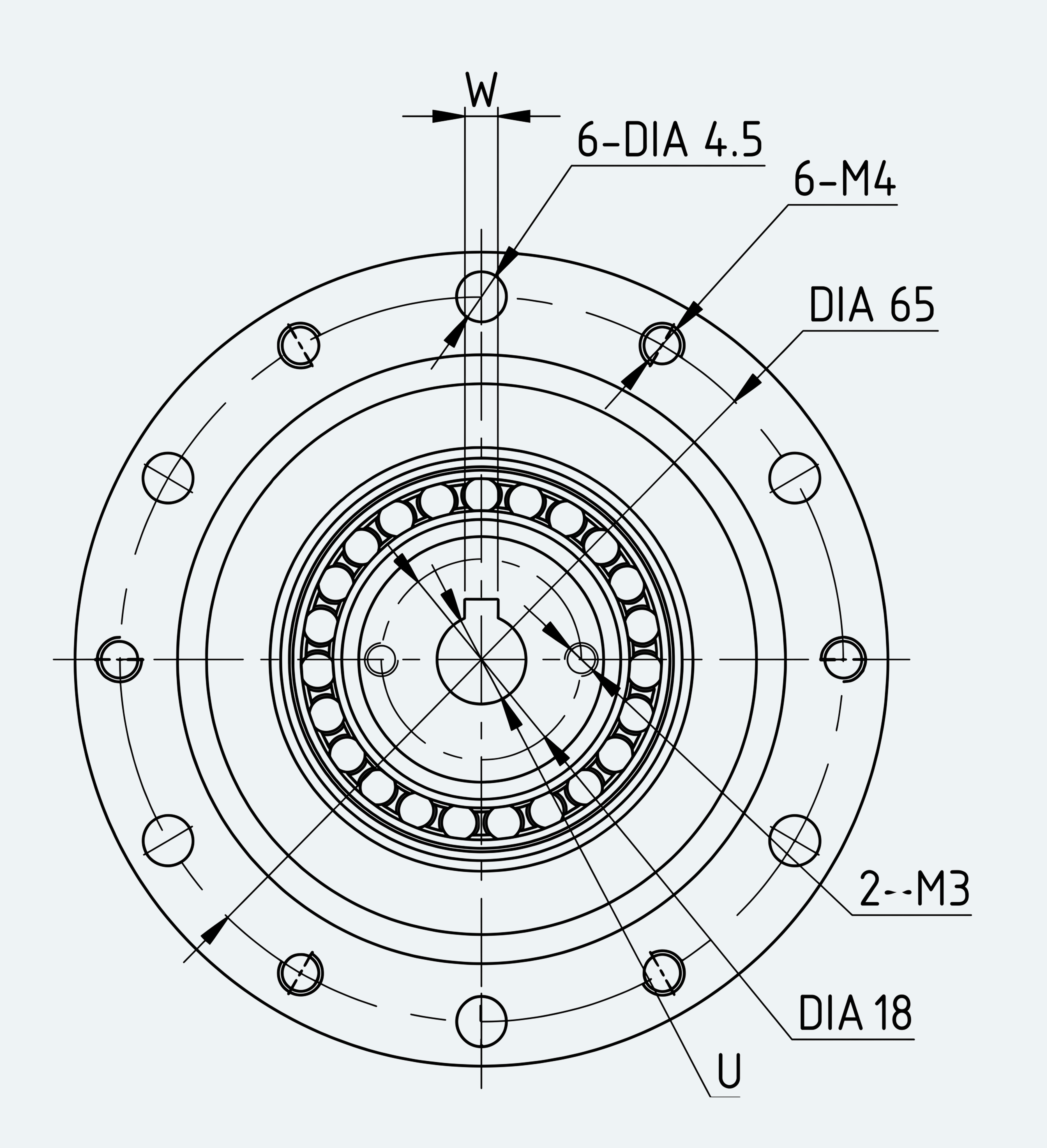 Mechanical View 2 for Special Standard Cup Gear Unit, Size 14