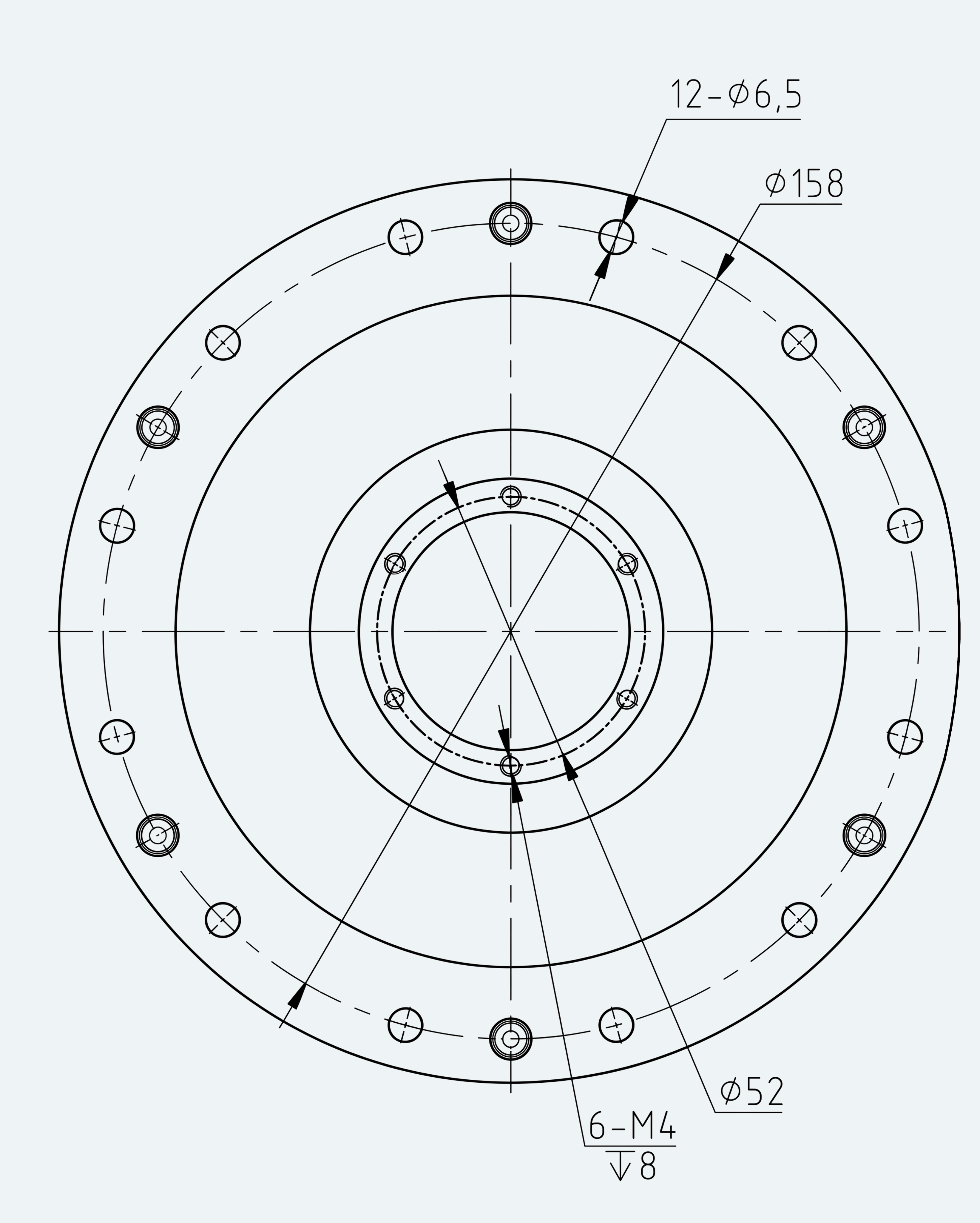 Mechanical View 2 for High-Torque Hollow Shaft Gear Unit, Size 40