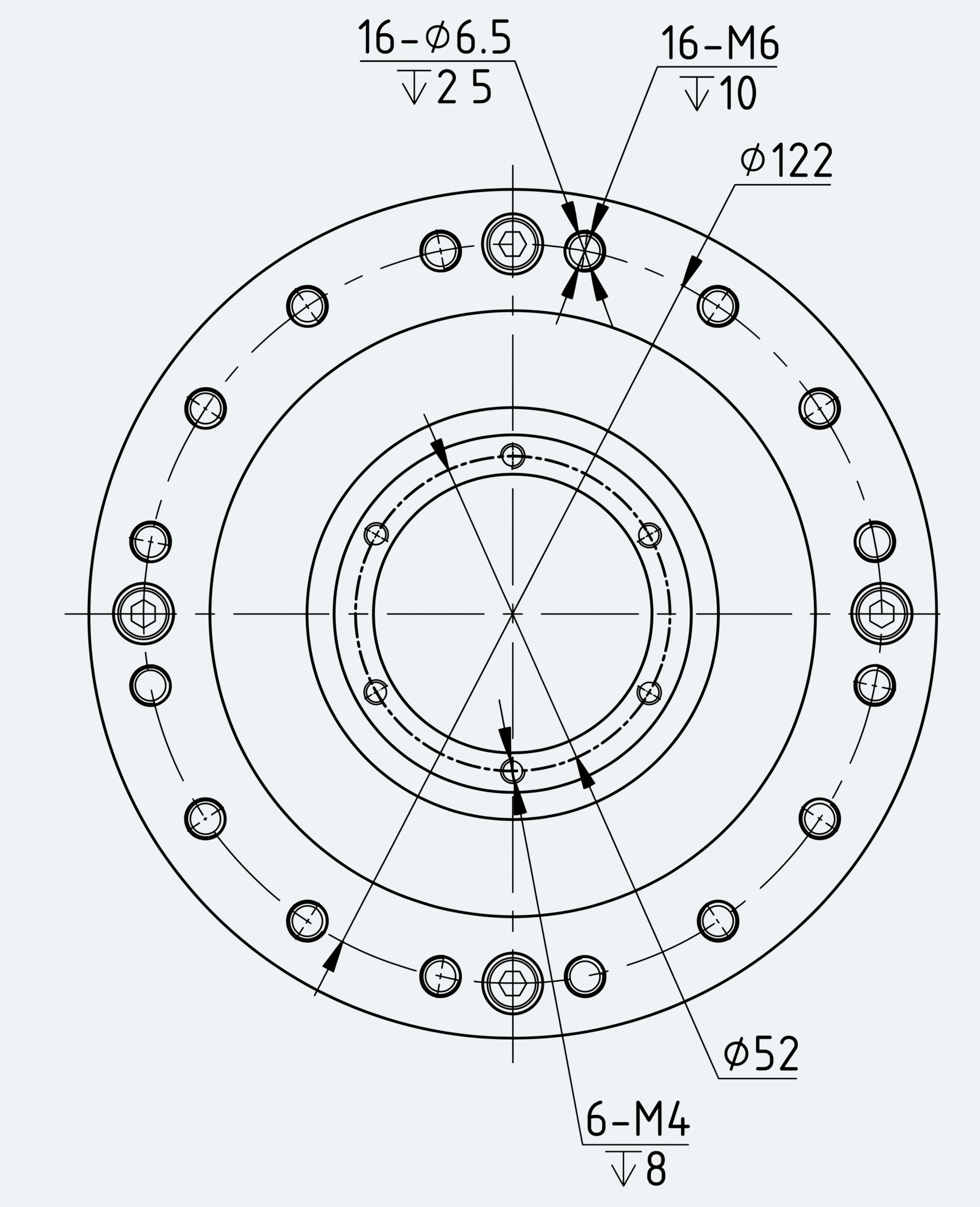 Mechanical View 3 for High-Torque Hollow Shaft Gear Unit, Size 40